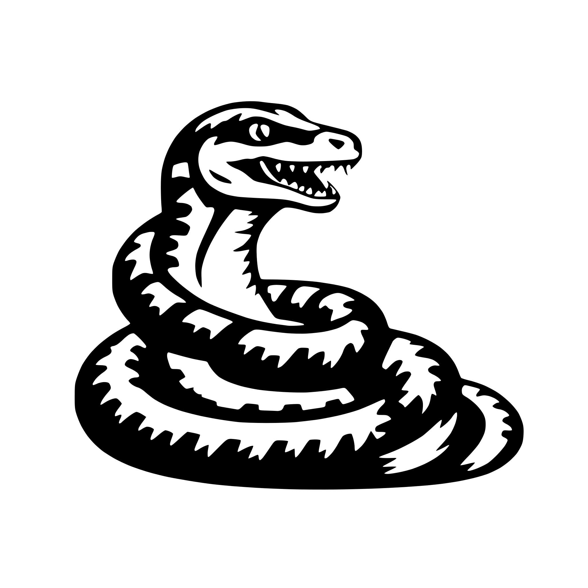 AI-generated SVG of 'simple moving angry snake'
