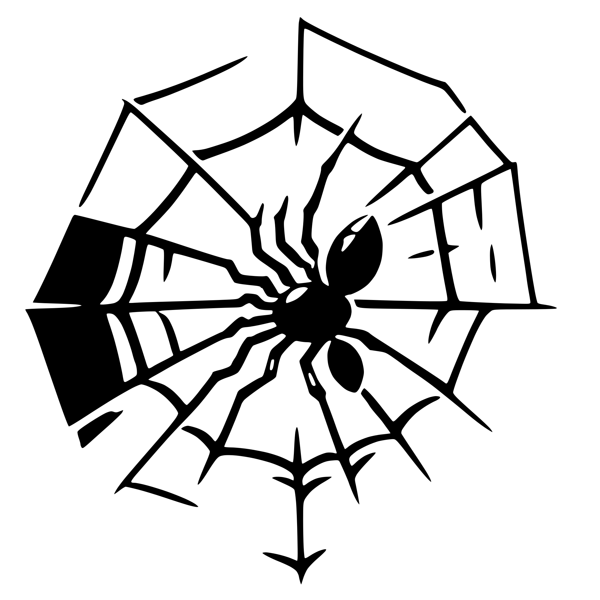 AI-generated SVG of 'a spider in a web'