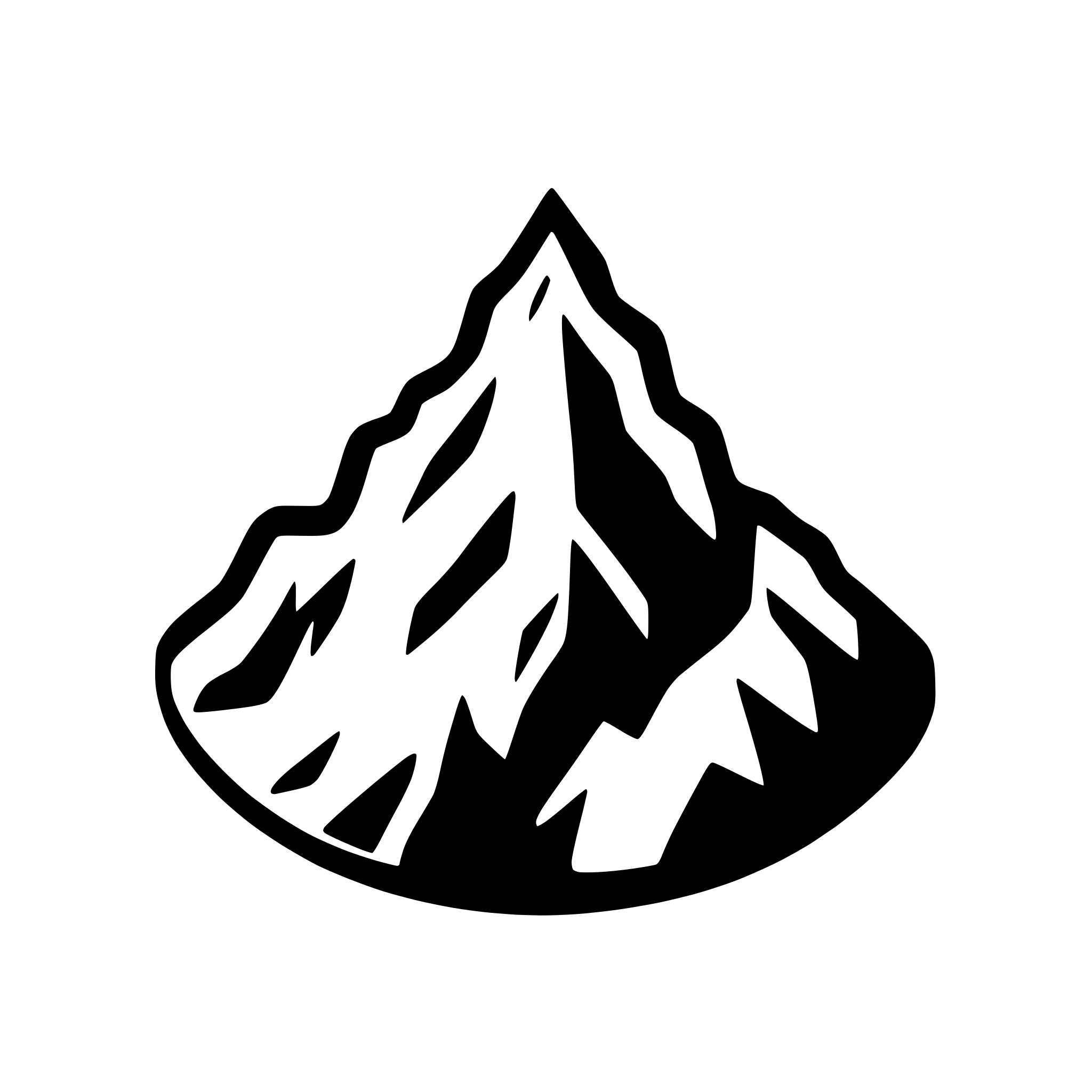 AI-generated SVG of 'Mountain with show'