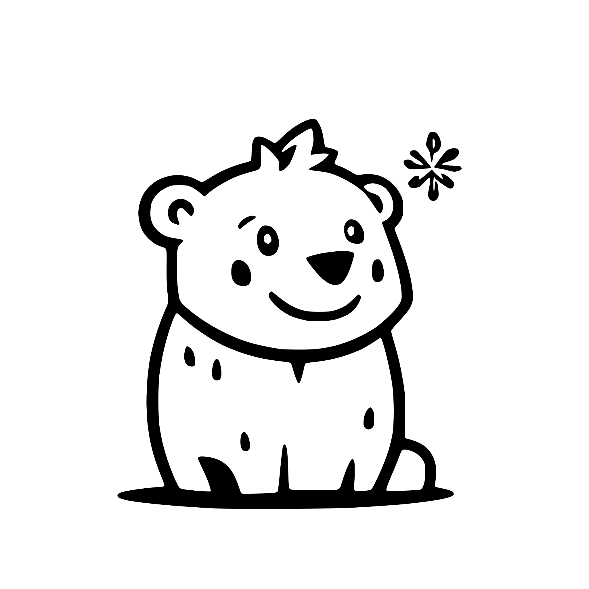 AI-generated SVG of a a happy polar bear with a snowflake