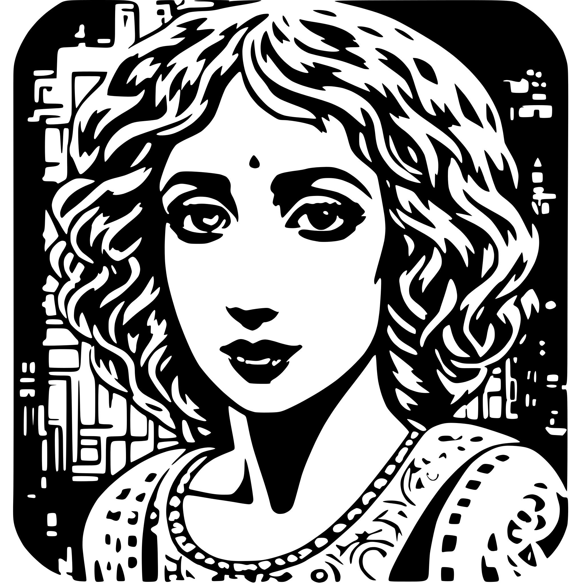 AI-generated SVG of a Whimsical Woman, klimt