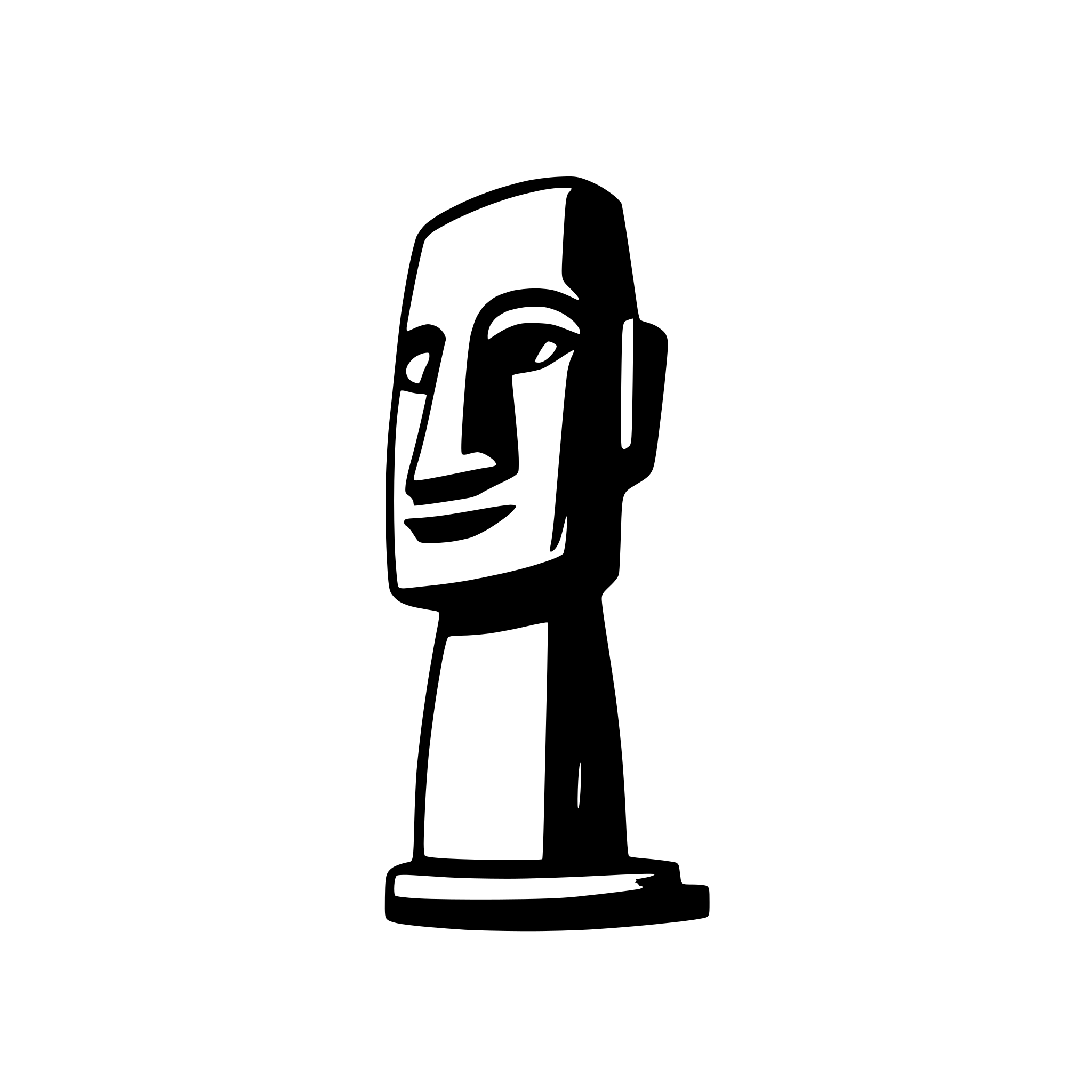 AI-generated SVG of a side view of a minimalist moai