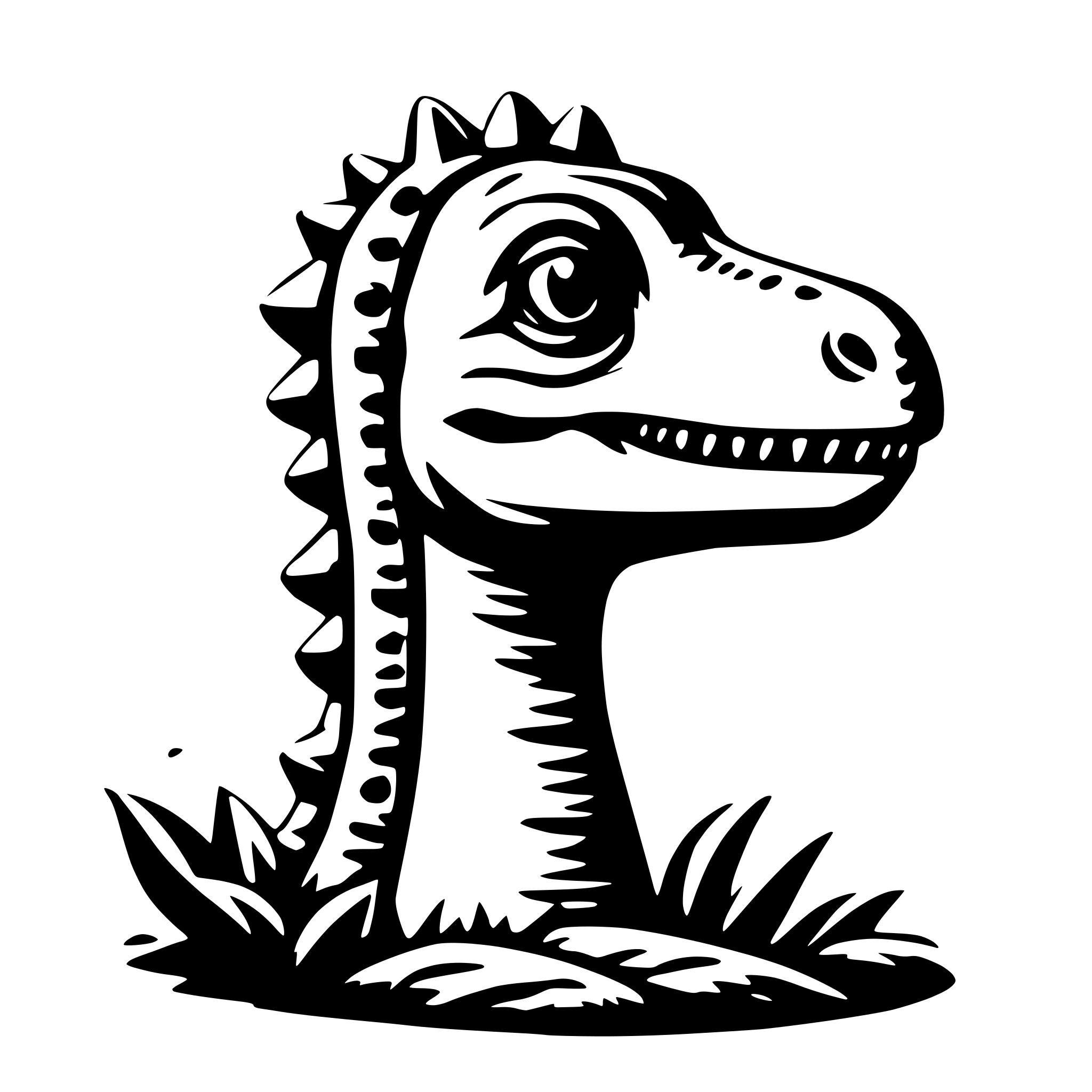 AI-generated SVG of 'cute dinosaur head, short detaild'