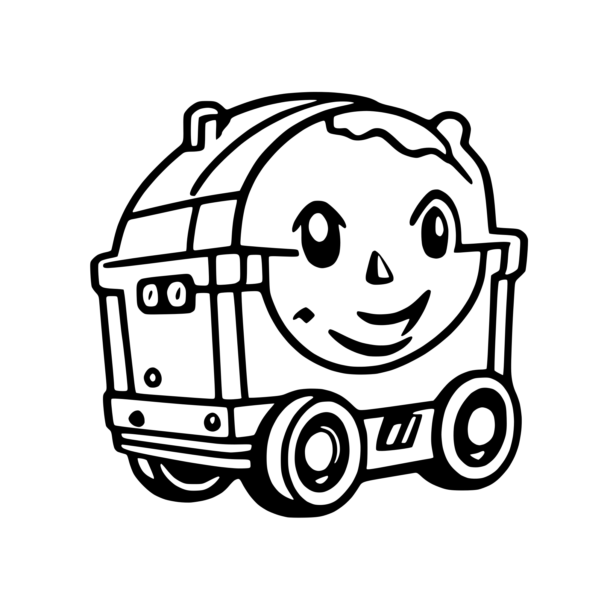 AI-generated SVG of a Create a minimalistic flat illustration showing an empty chat interface. Add: there is a super-modern mining trolley with a smiley face leaving the mine. Above it, there is a speech bubble with three dots inside the bubble. Use soft pastel colors (such as light blue, gray, and white) with clear lines. Add subtle shadows to add depth. The design should be simple and modern, suitable for the design of messaging applications.