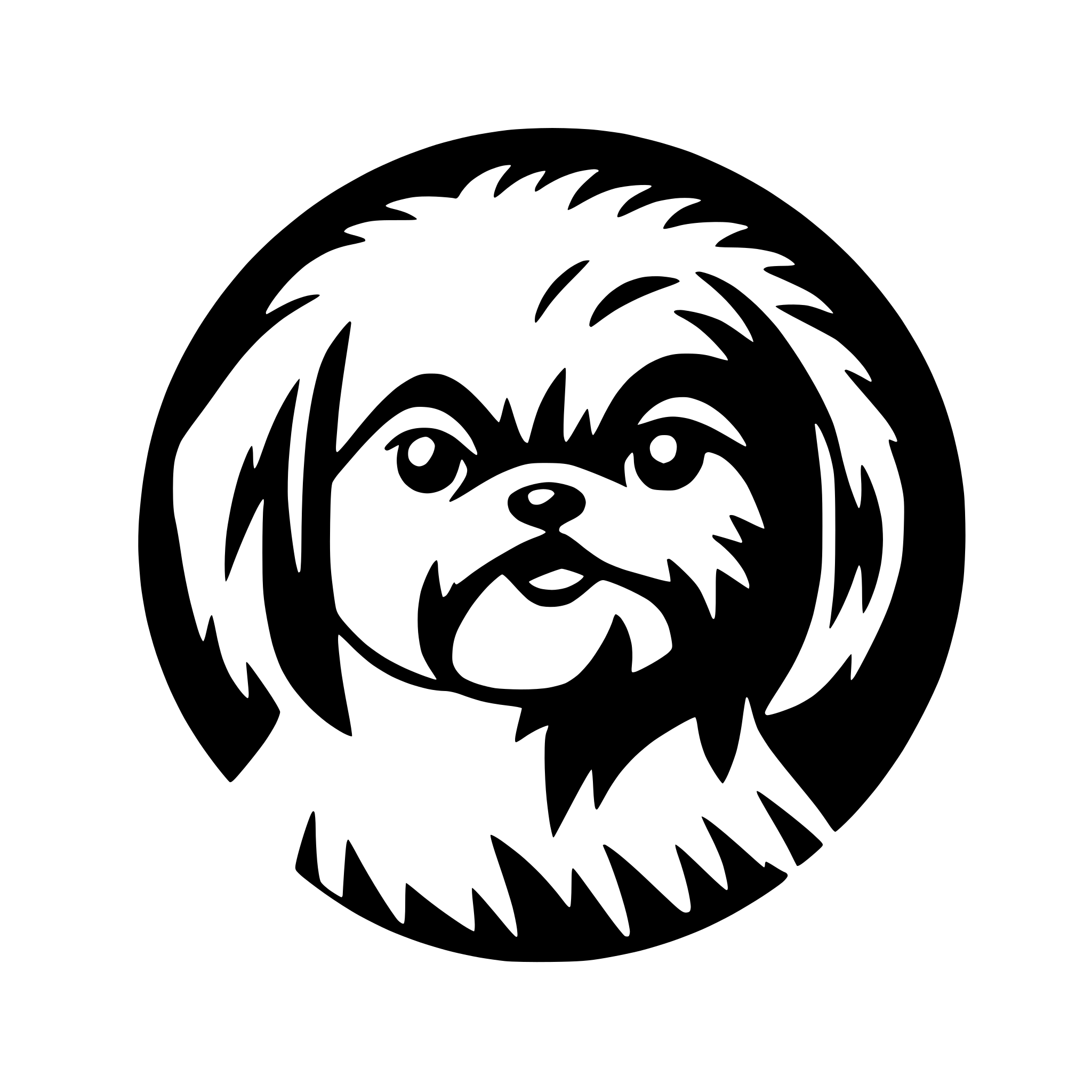AI-generated SVG of 'shih tzu face'