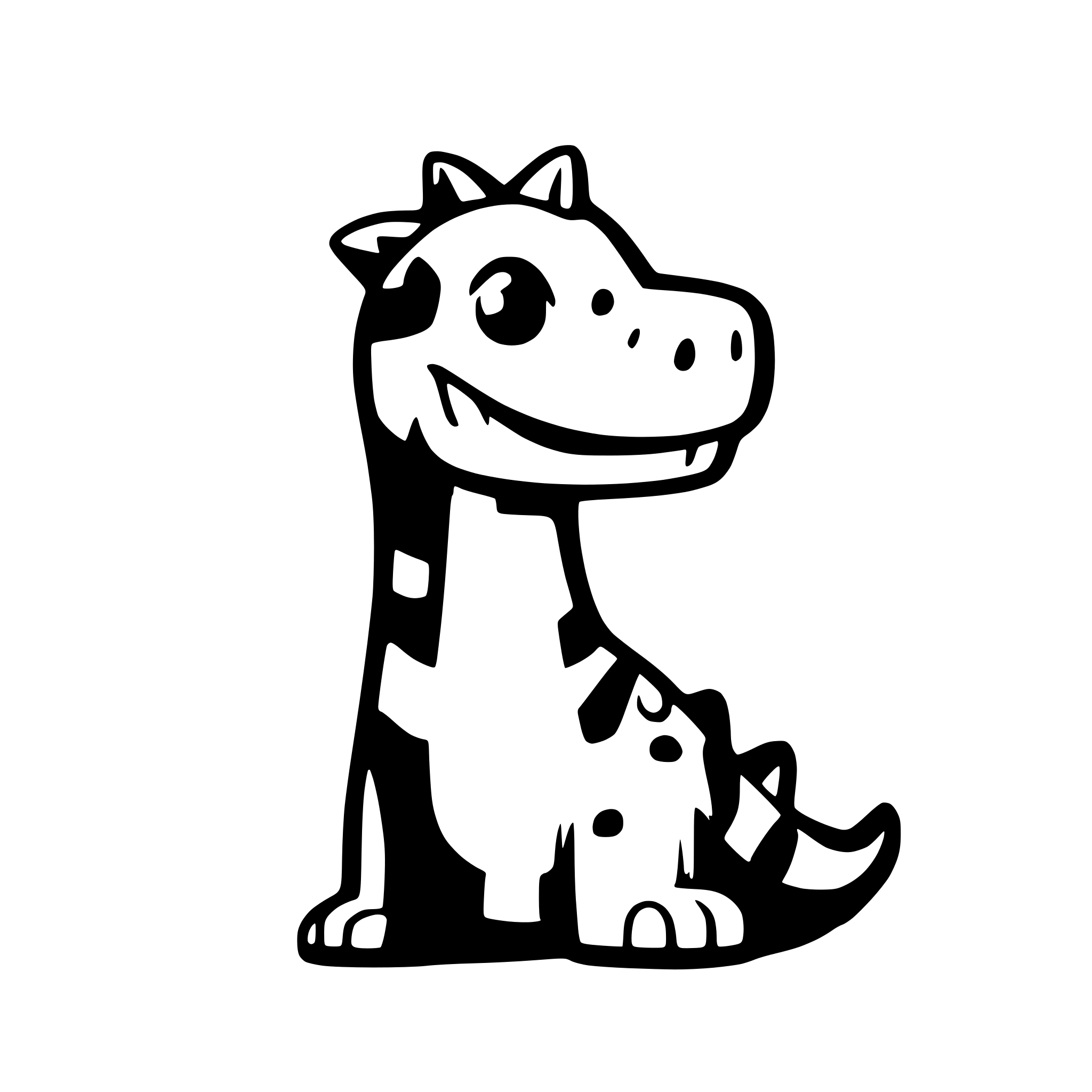 AI-generated SVG of 'cute colourful dinosaur'