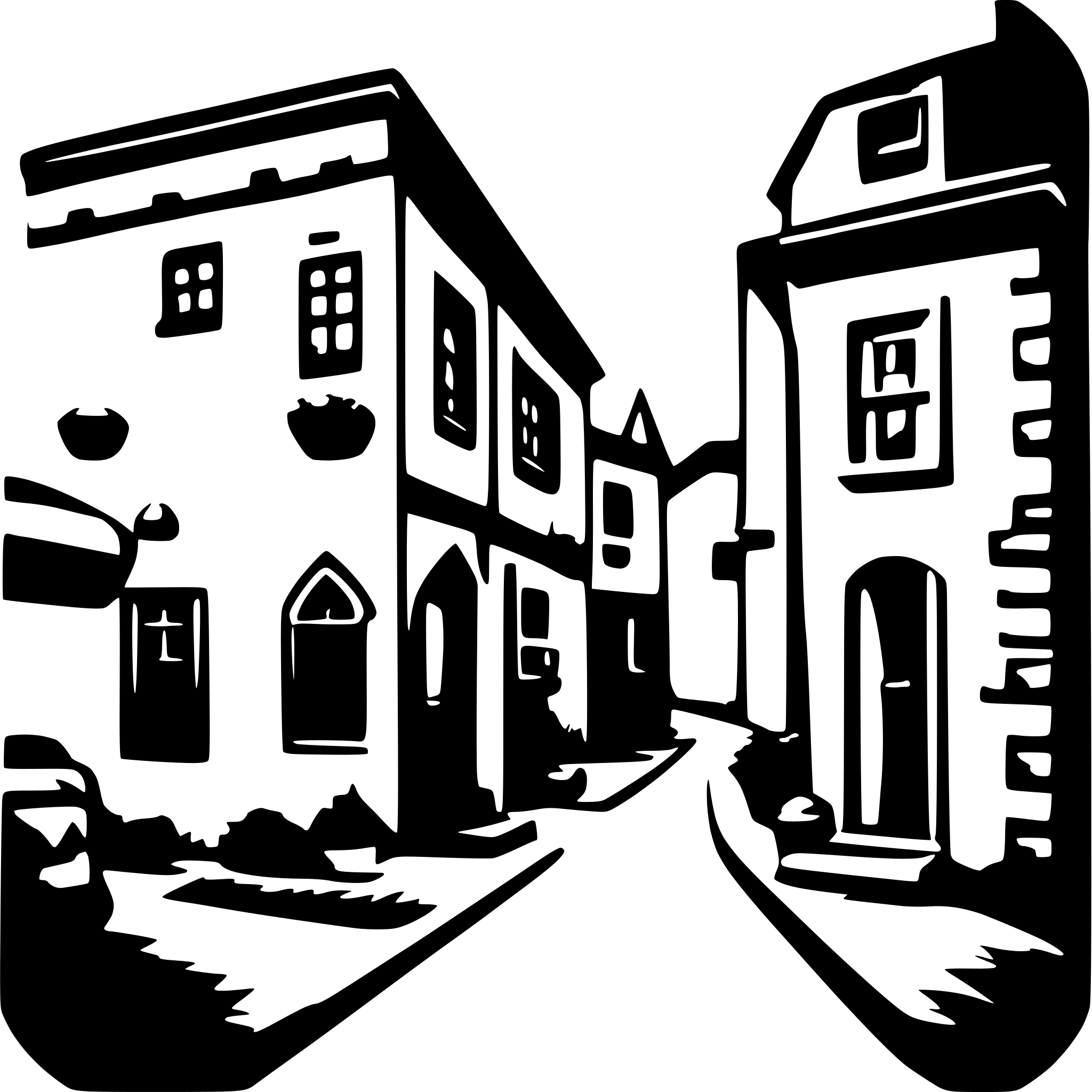 AI-generated SVG of a medieval rowhouse straight forward