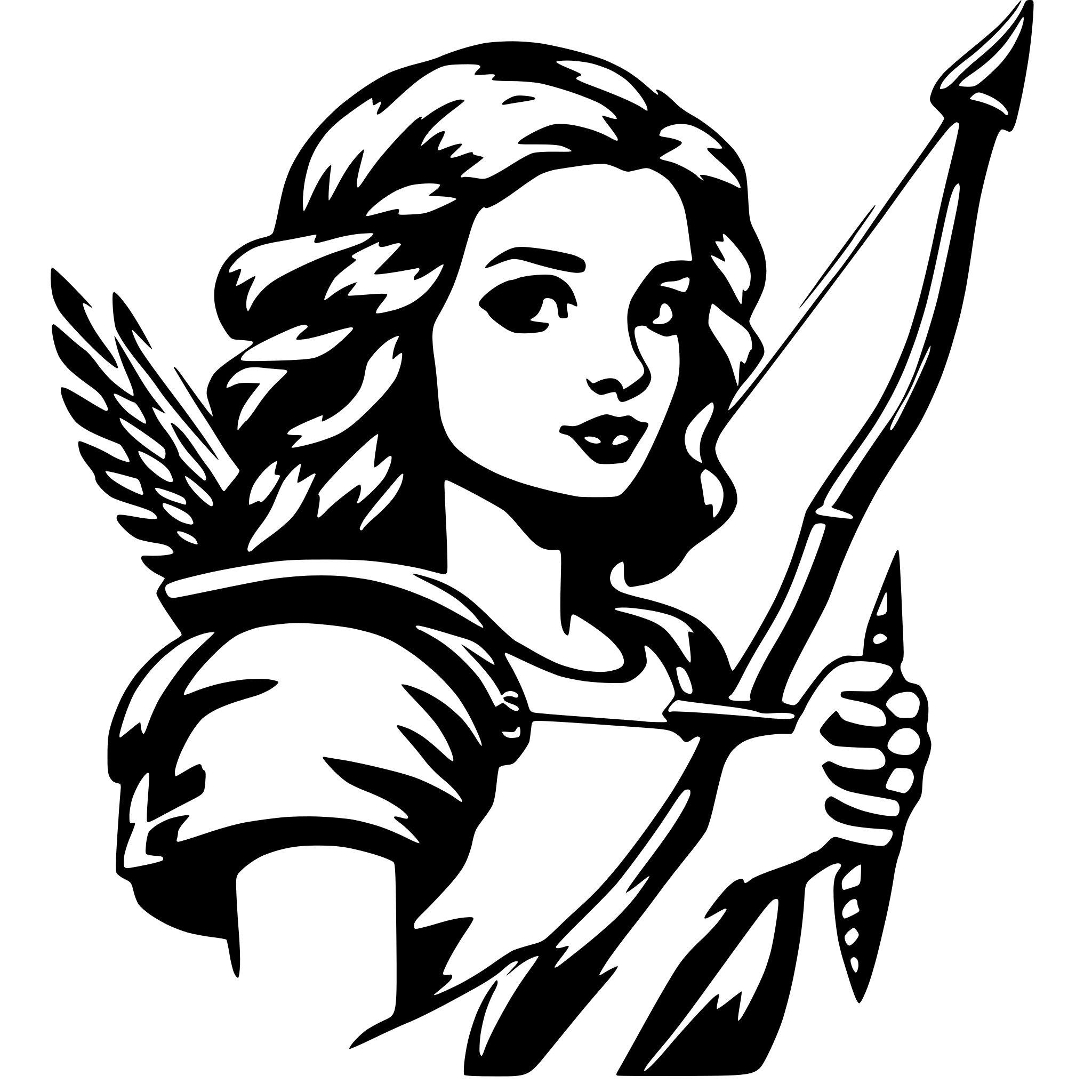 AI-generated SVG of a angel with bow and arrow