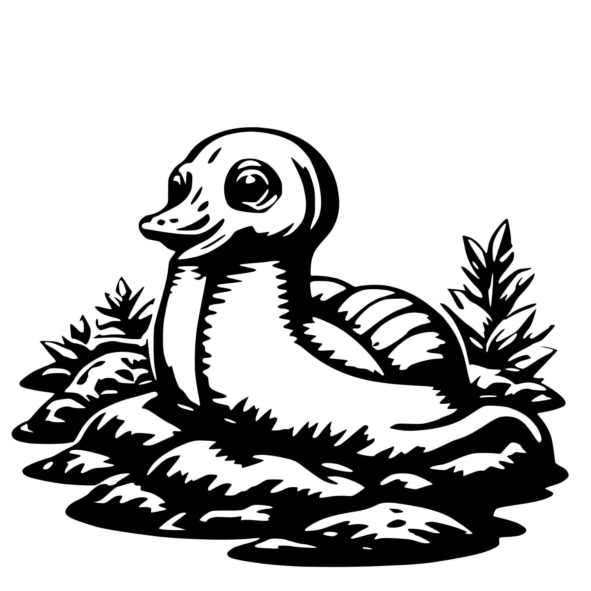AI-generated SVG of a 3 headed geoduck