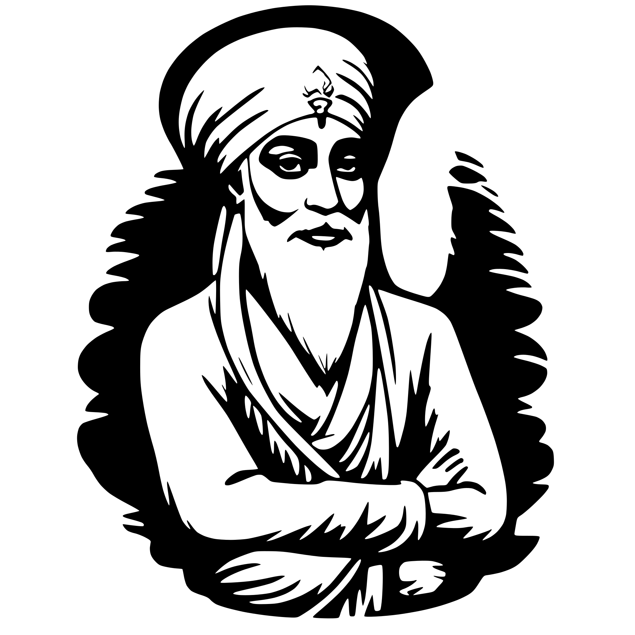 AI-generated SVG of 'Guru Nanak'