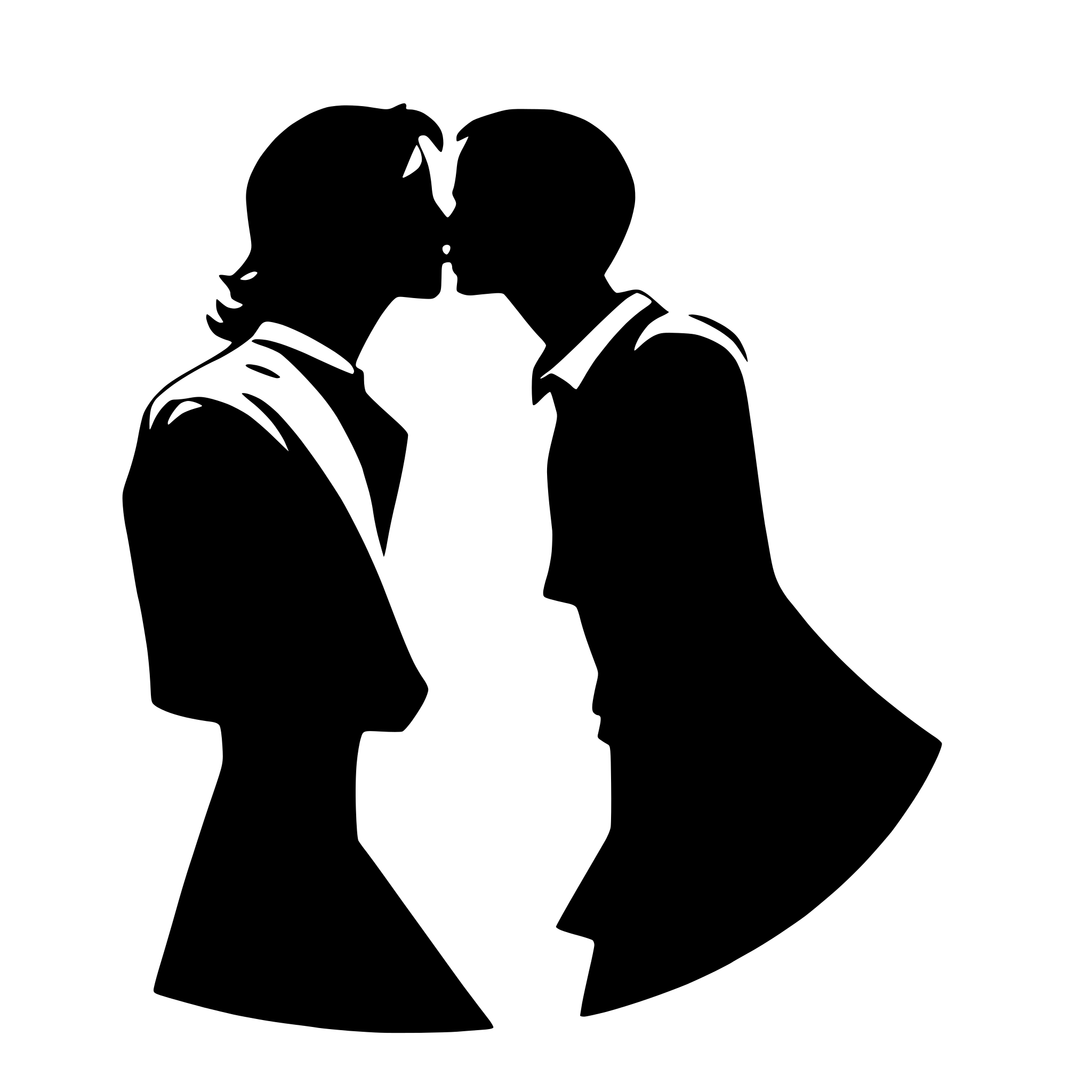 AI-generated SVG of a silhouetted couple kissing