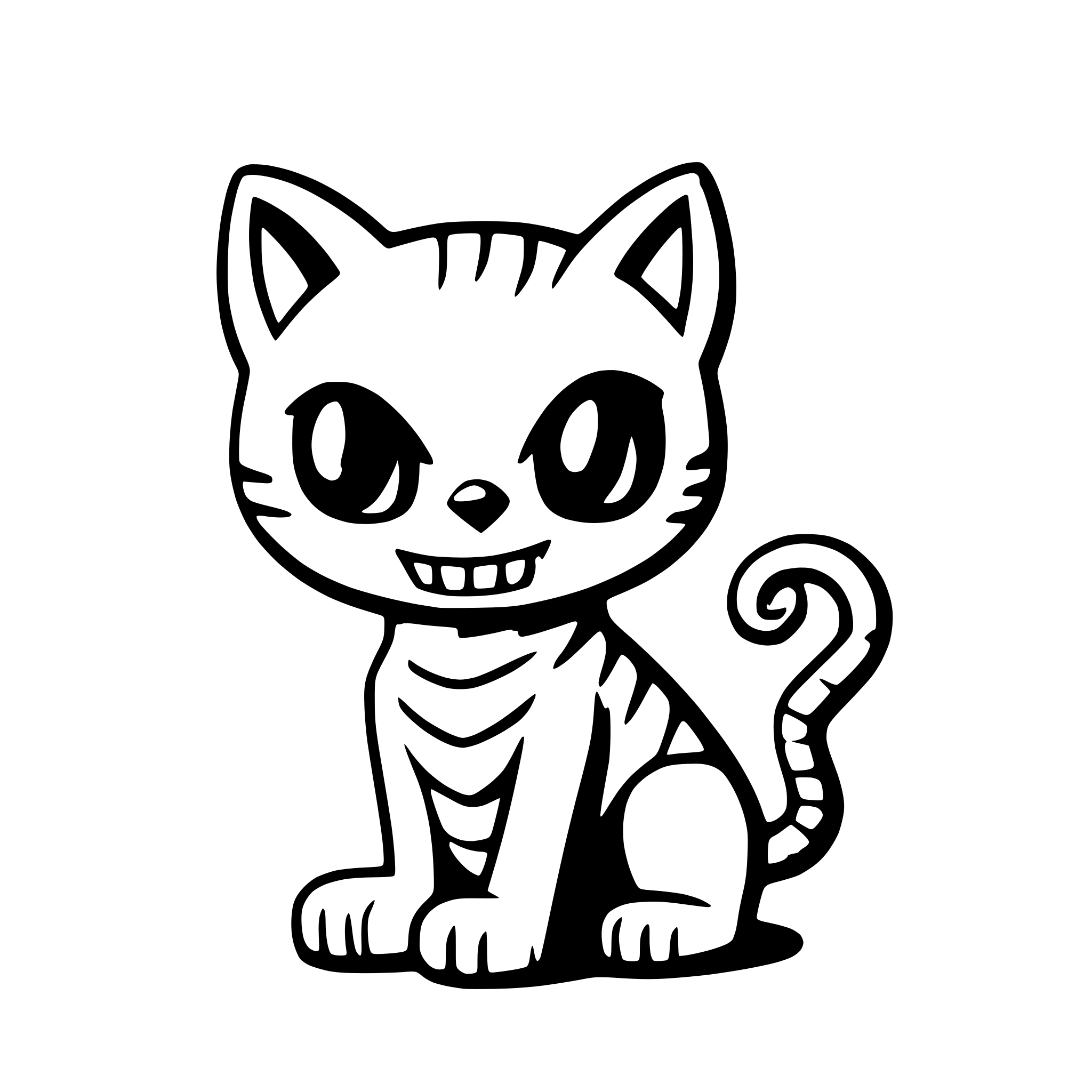 AI-generated SVG of a Generate a cute cute skeleton in the shape of a cat.
