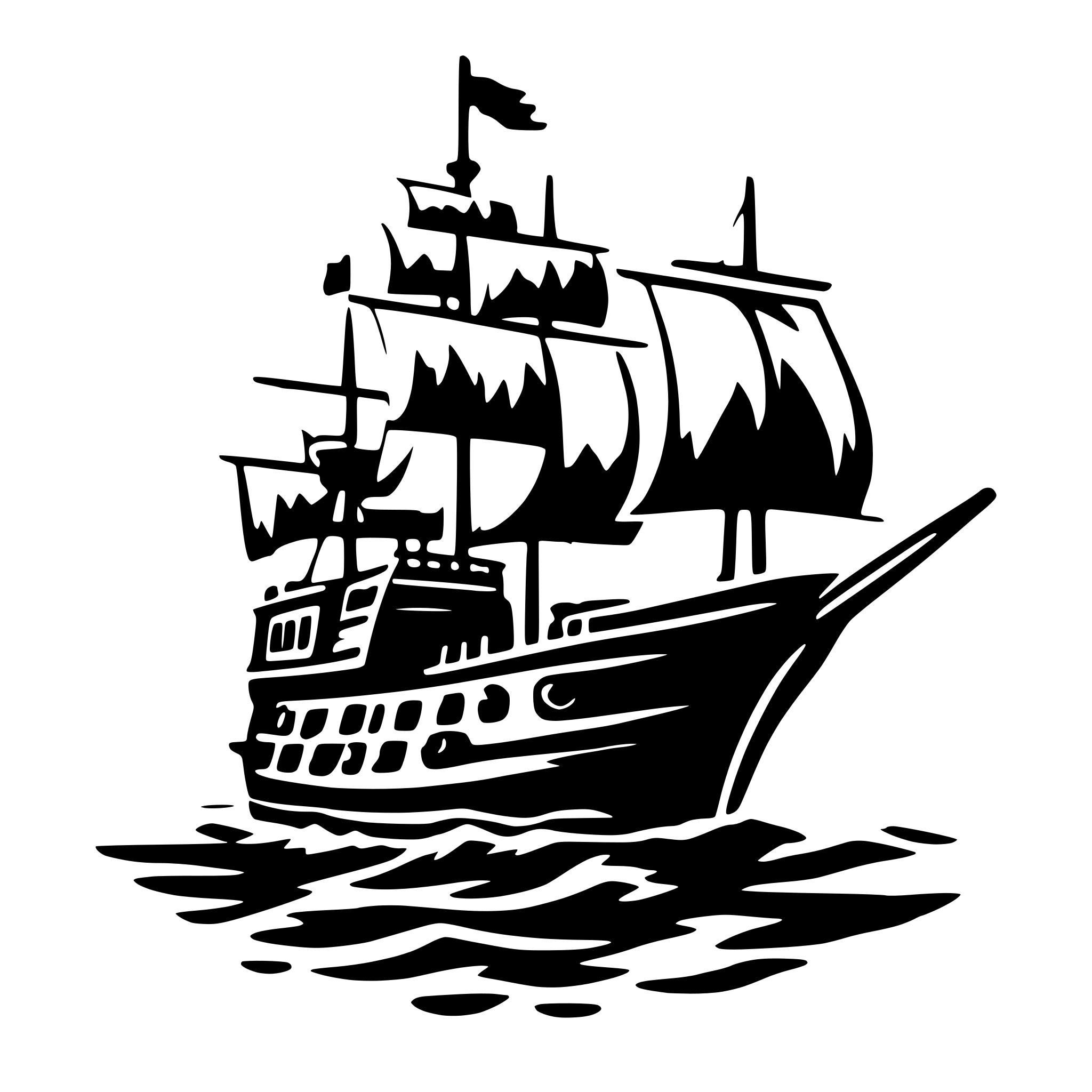 AI-generated SVG of a pirate ship