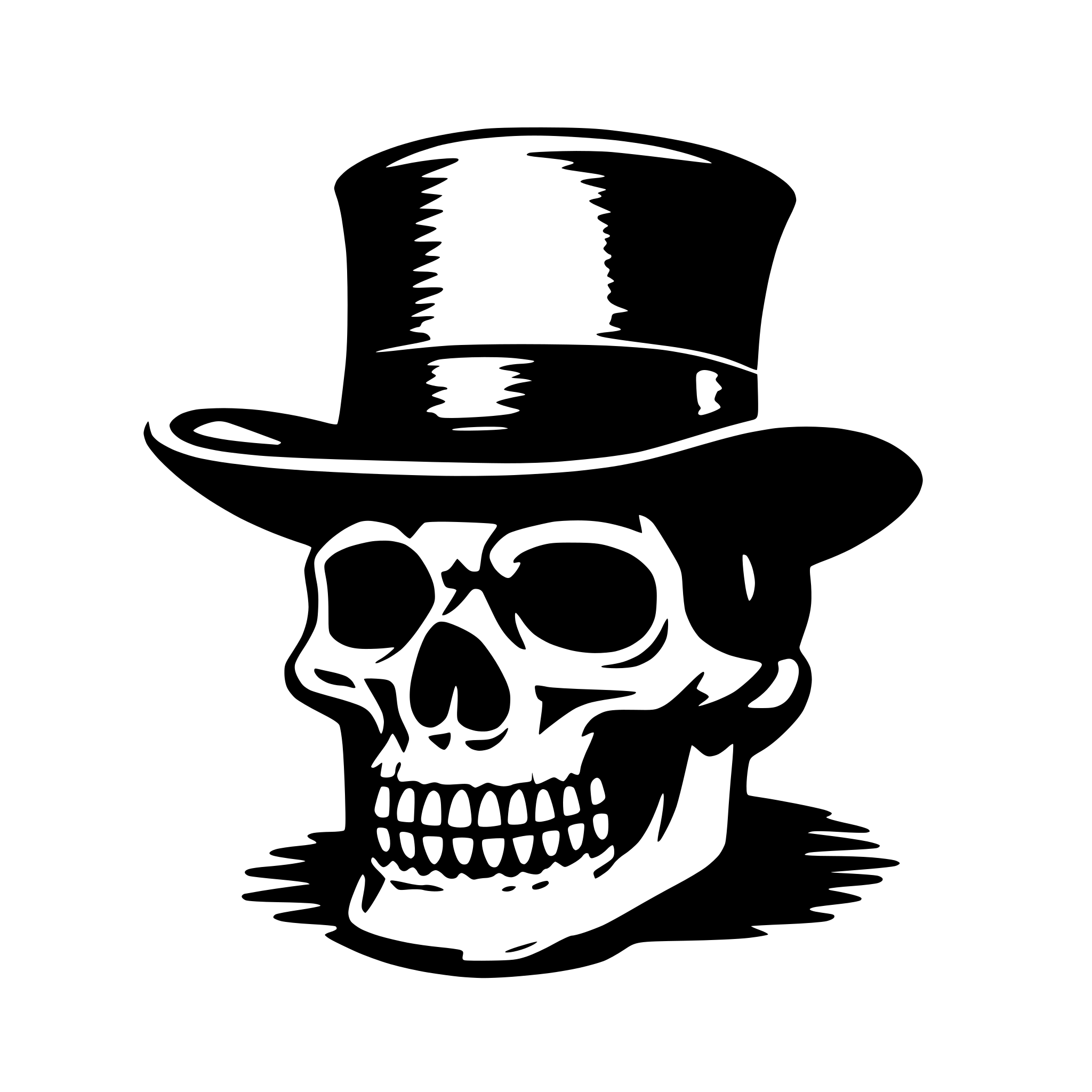 AI-generated SVG of 'a skull with hat cylinder'