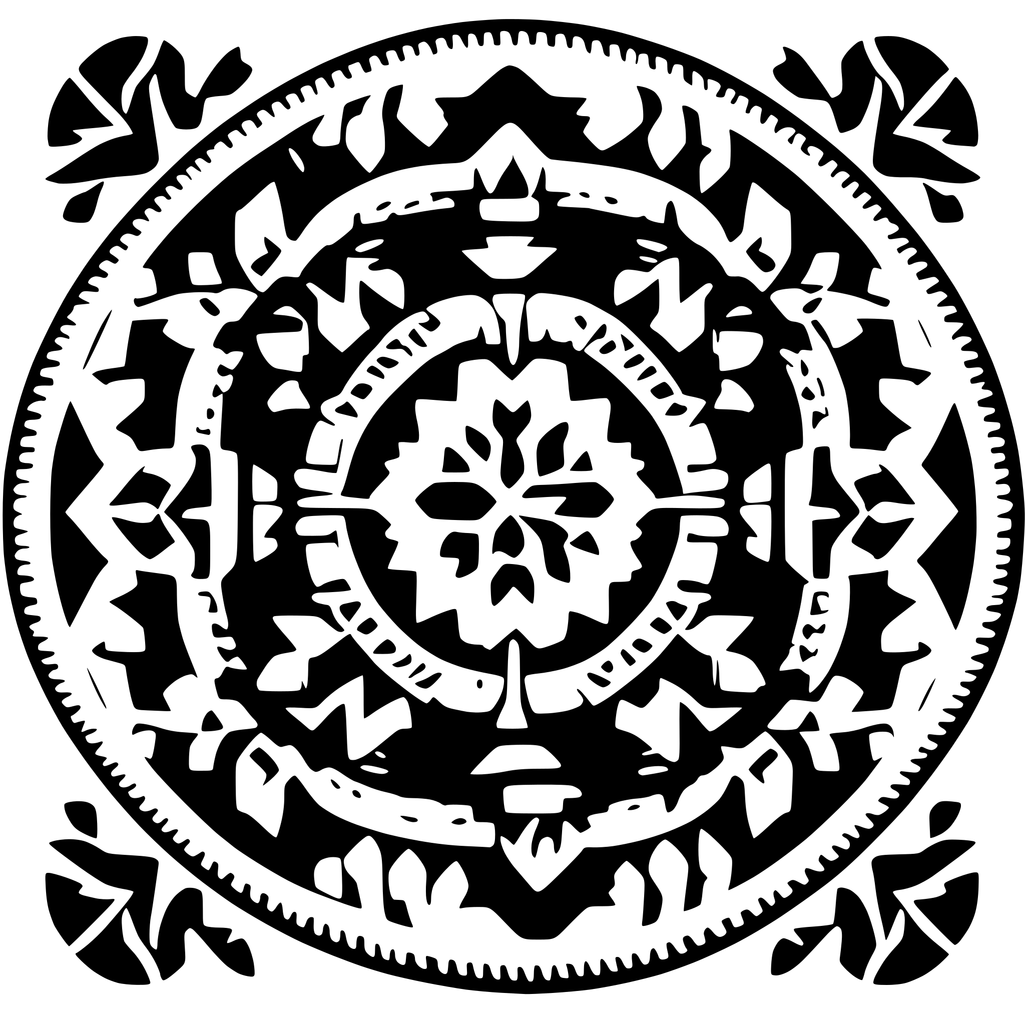 AI-generated SVG of 'circular pattern in the style of Ukrainian ornaments'