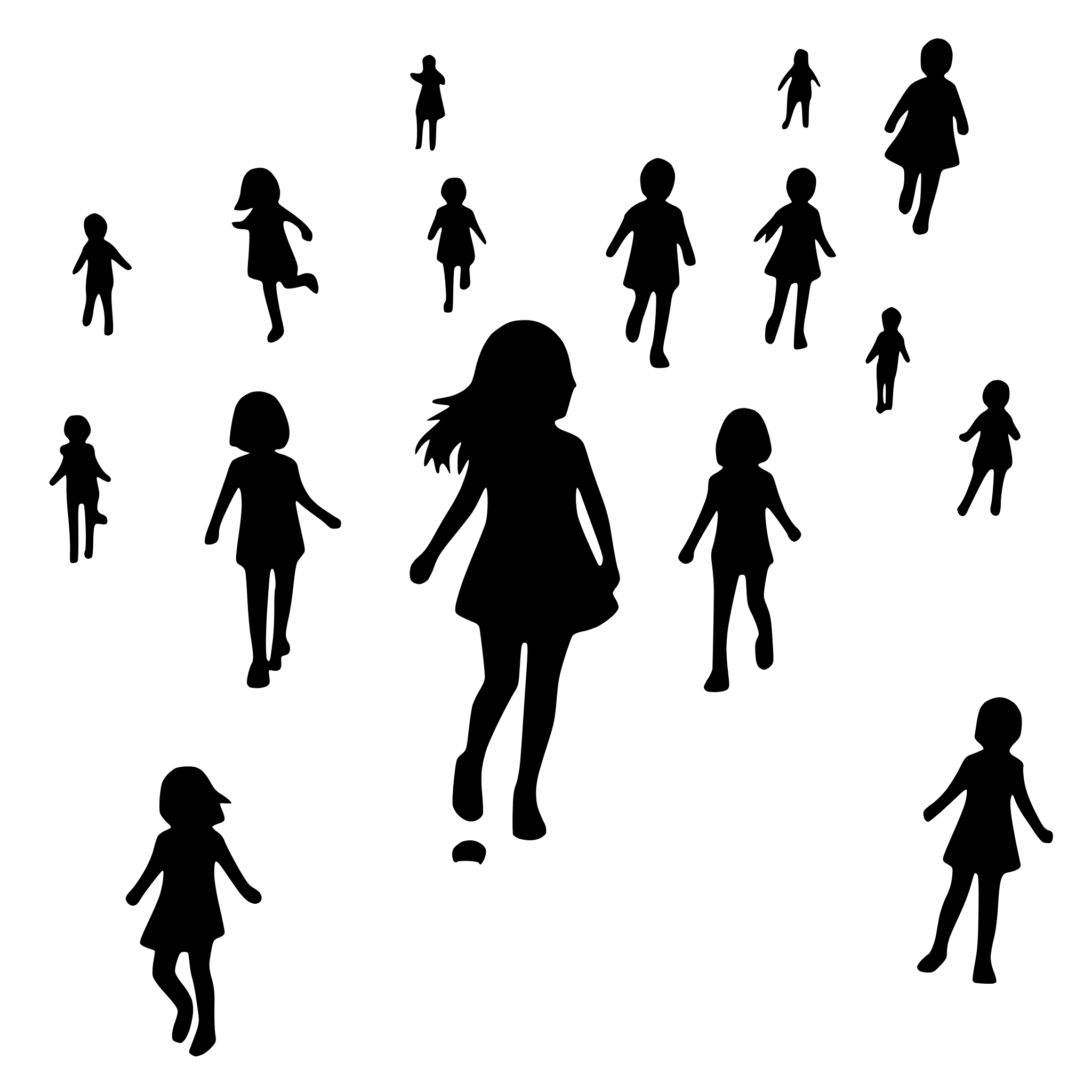 AI-generated SVG of a many playing children