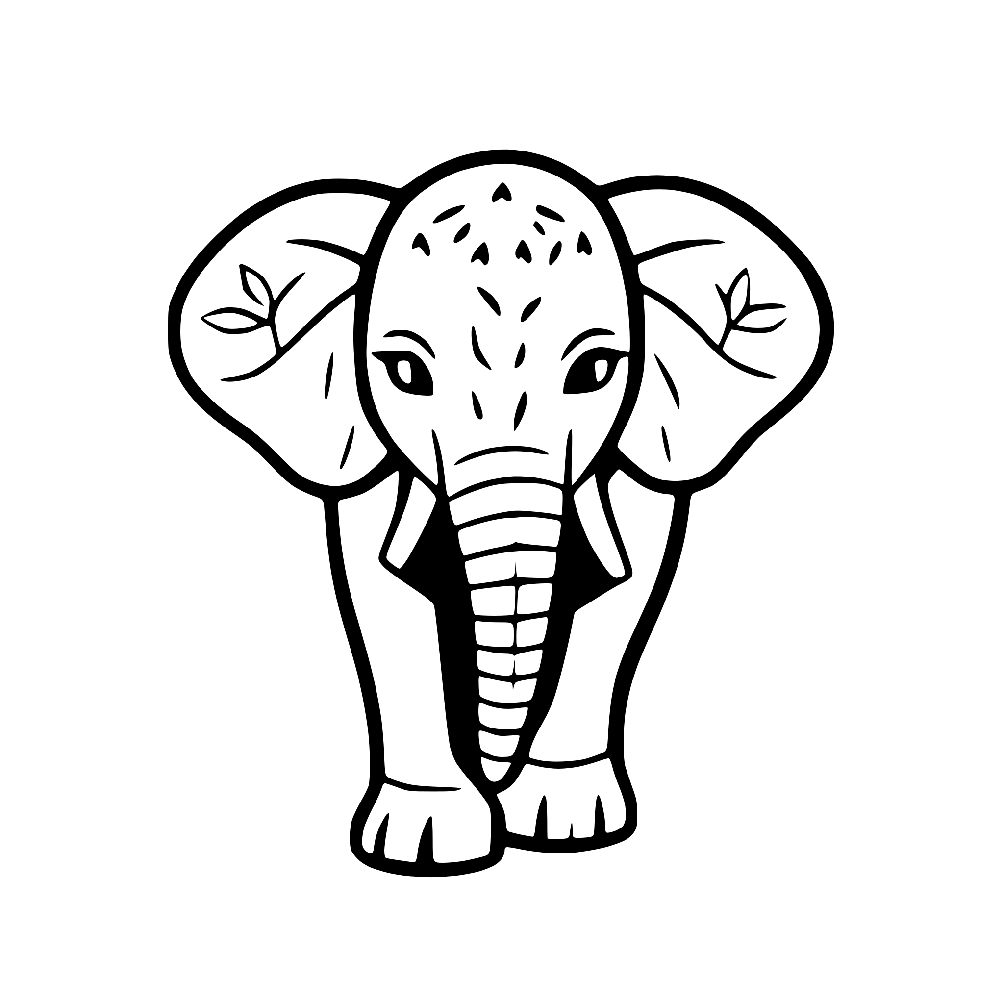 AI-generated SVG of 'elephant with mandala patterns'