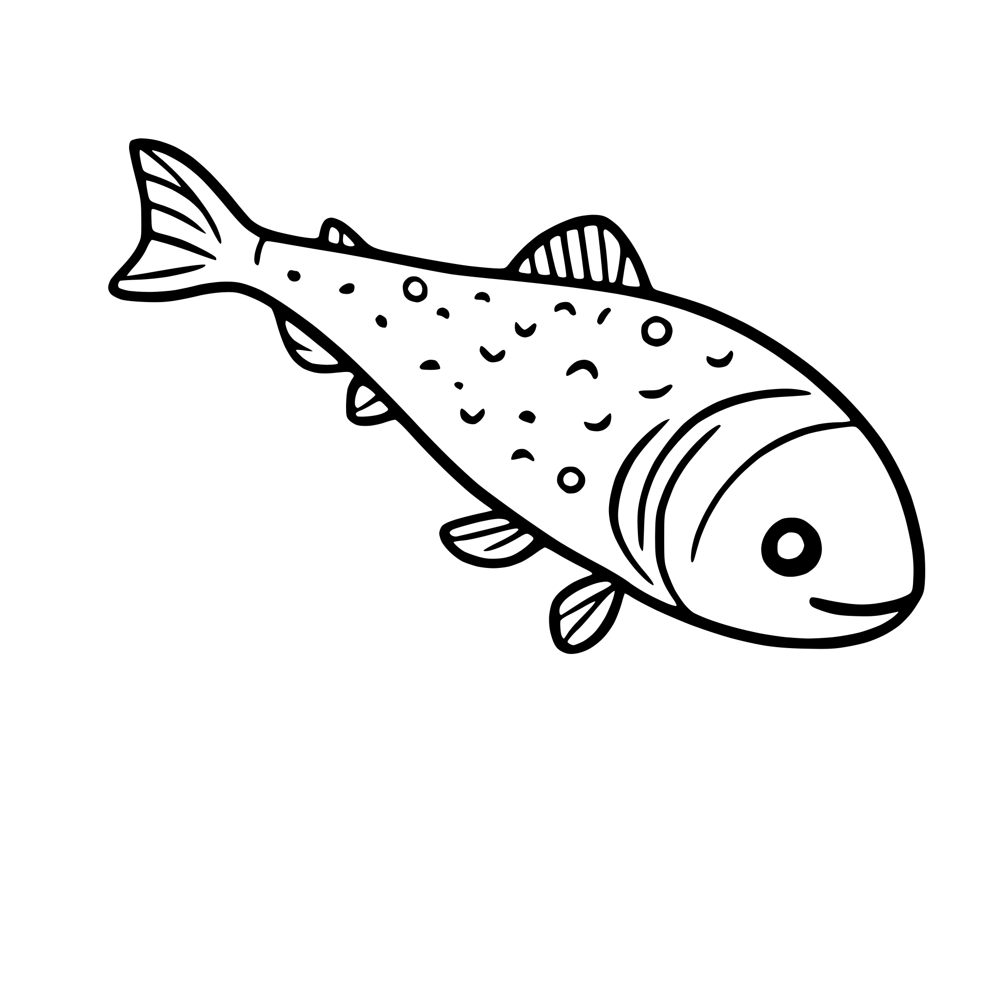 AI-generated SVG of 'fish swimming in river'