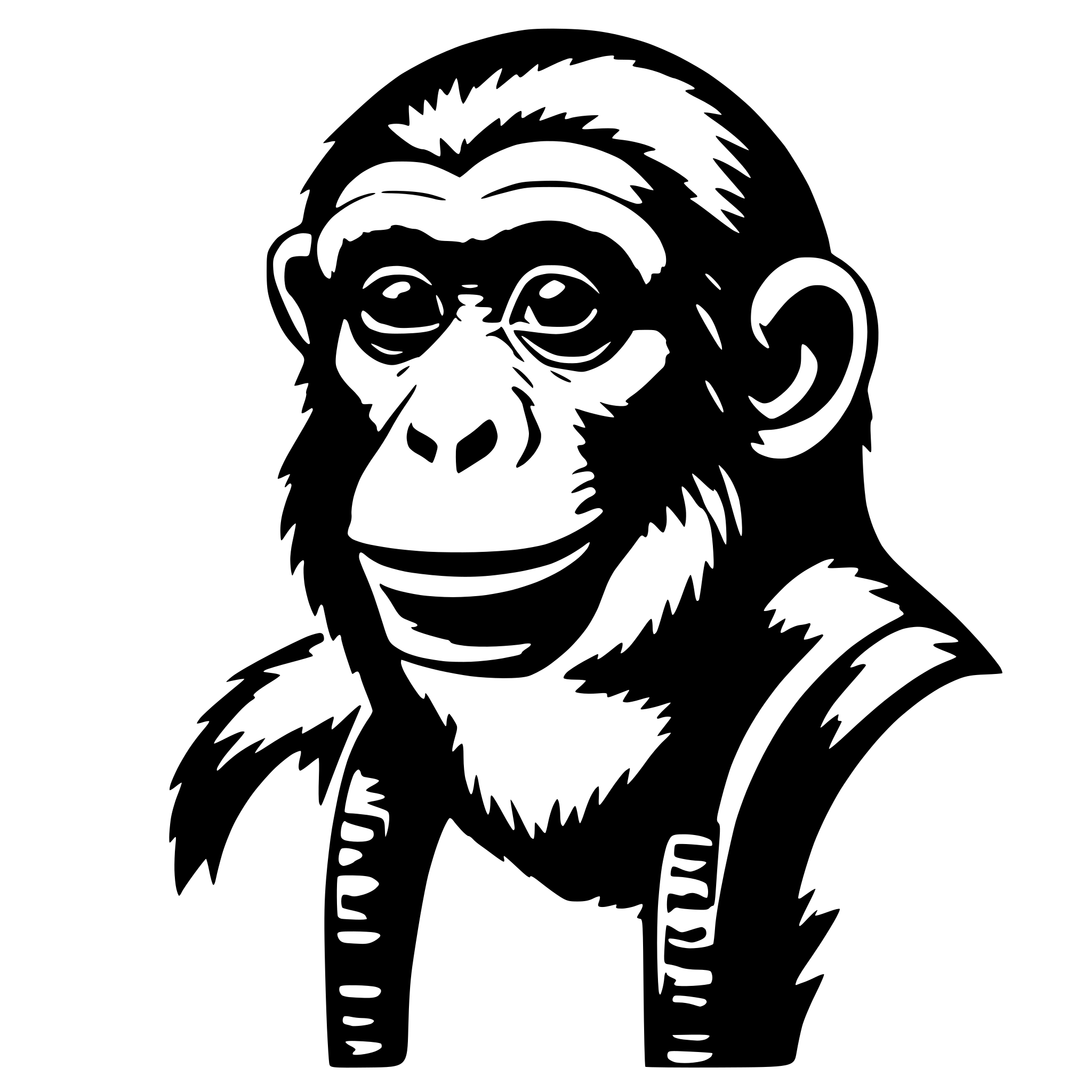 AI-generated SVG of 'a monkey at a disco'