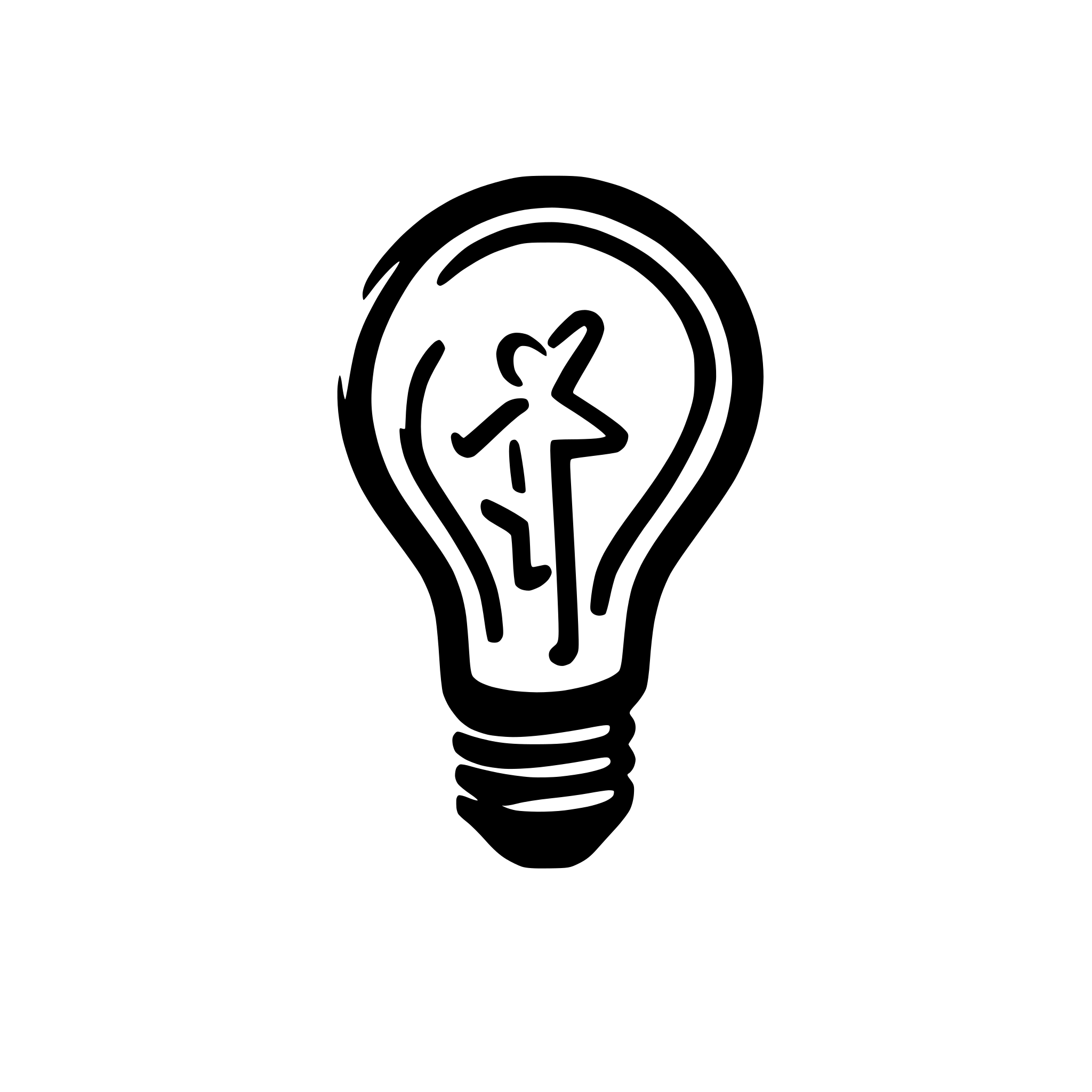 AI-generated SVG of a a figure leaping forward with energy, surrounded by a lightbulb, spark, and musical notes — symbolizing creativity, emotion, and spontaneity. The background should have a warm, gradient tone with smooth transitions, evoking a balanced yet dynamic atmosphere. Use clean, modern vector art with minimalist shapes and vibrant colors.