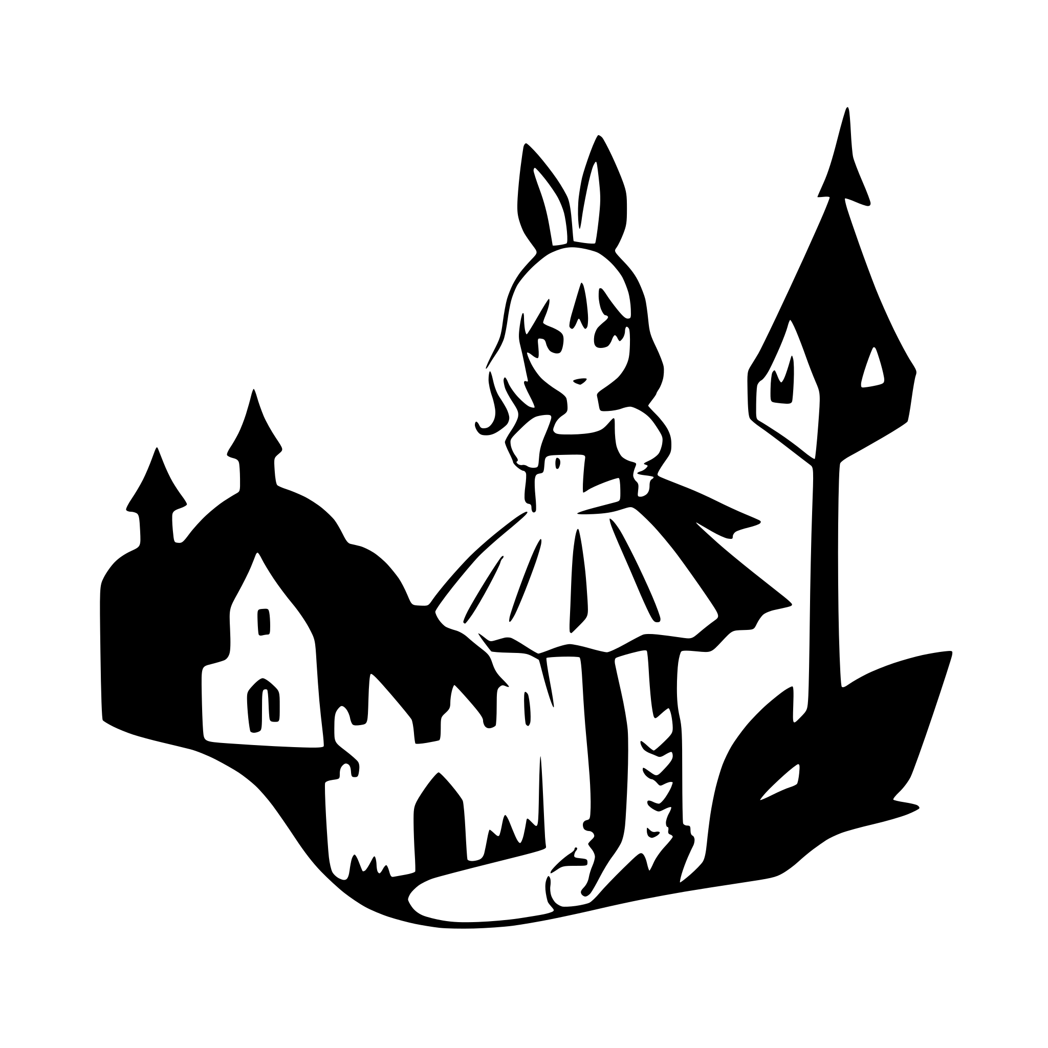 AI-generated SVG of a alice in wonderland knight