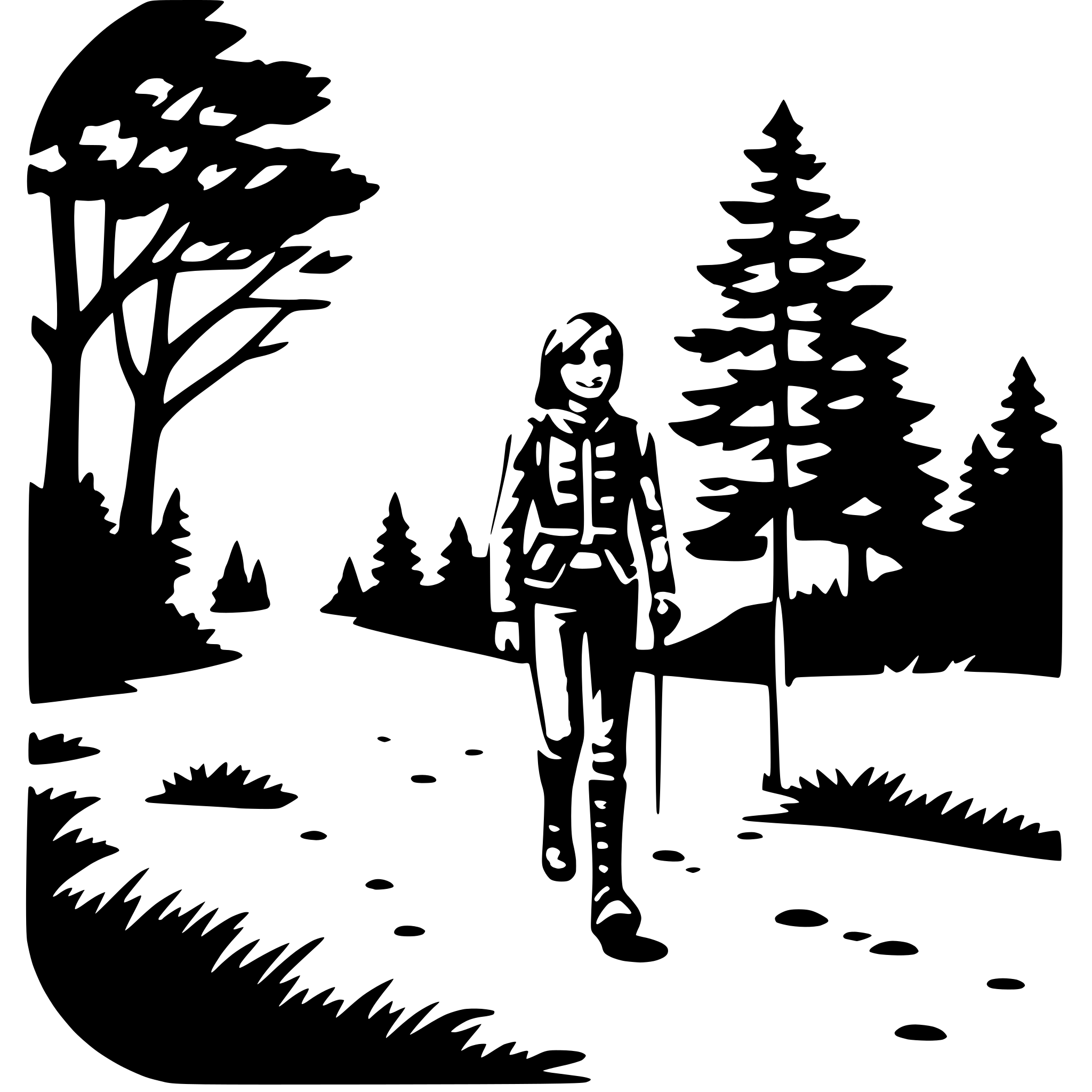 AI-generated SVG of 'hiker on trail'