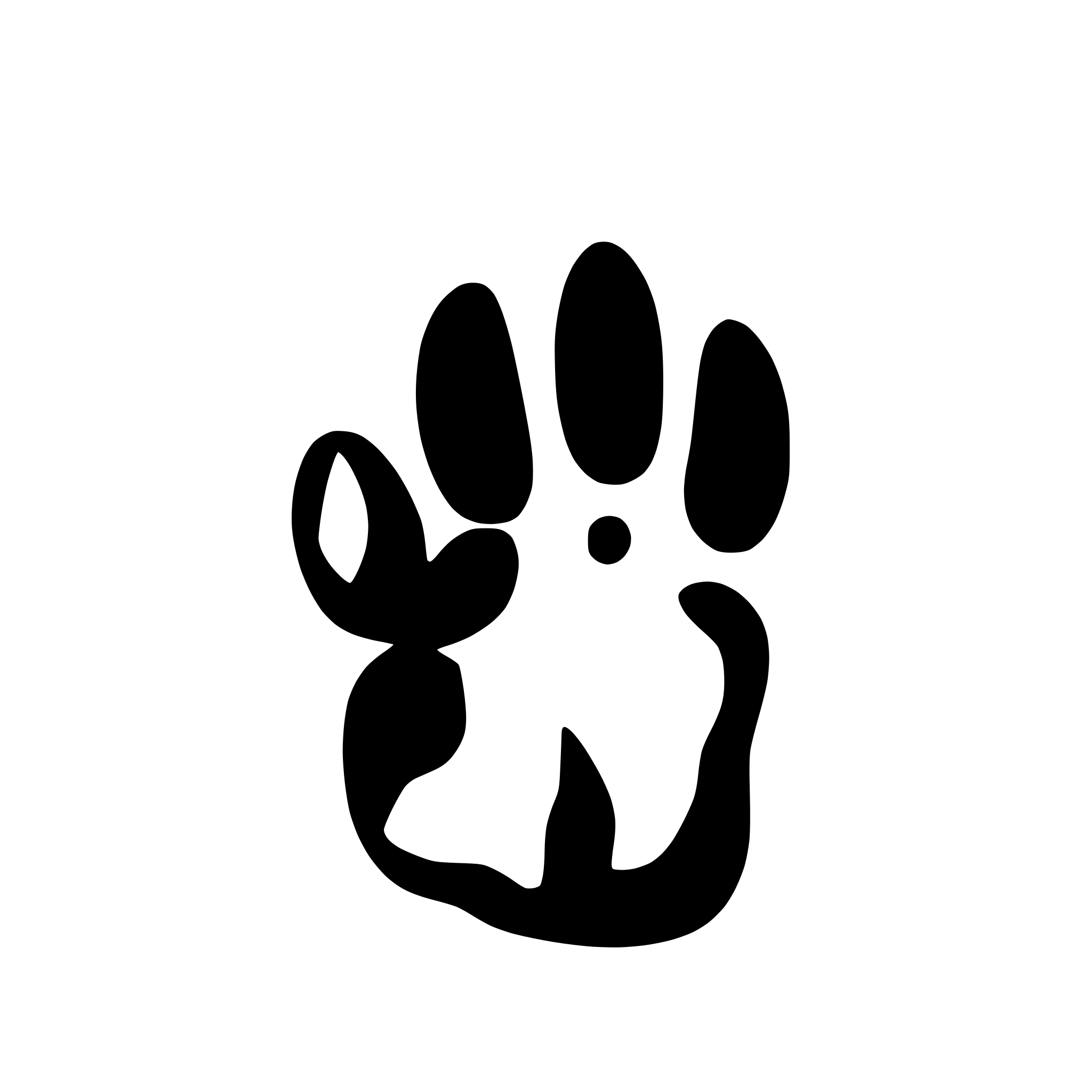 AI-generated SVG of 'dog paw track'