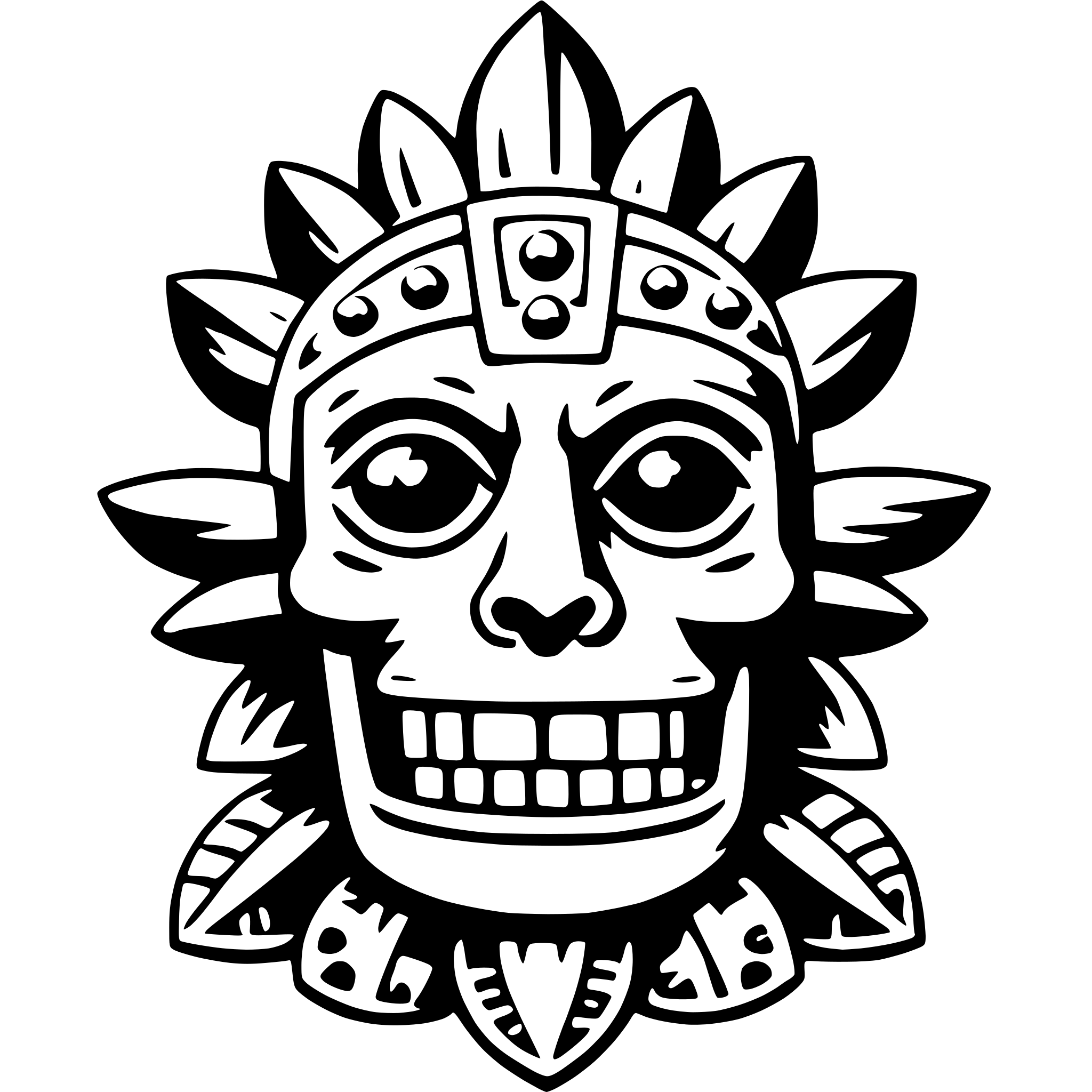 AI-generated SVG of a tezcatlipoca