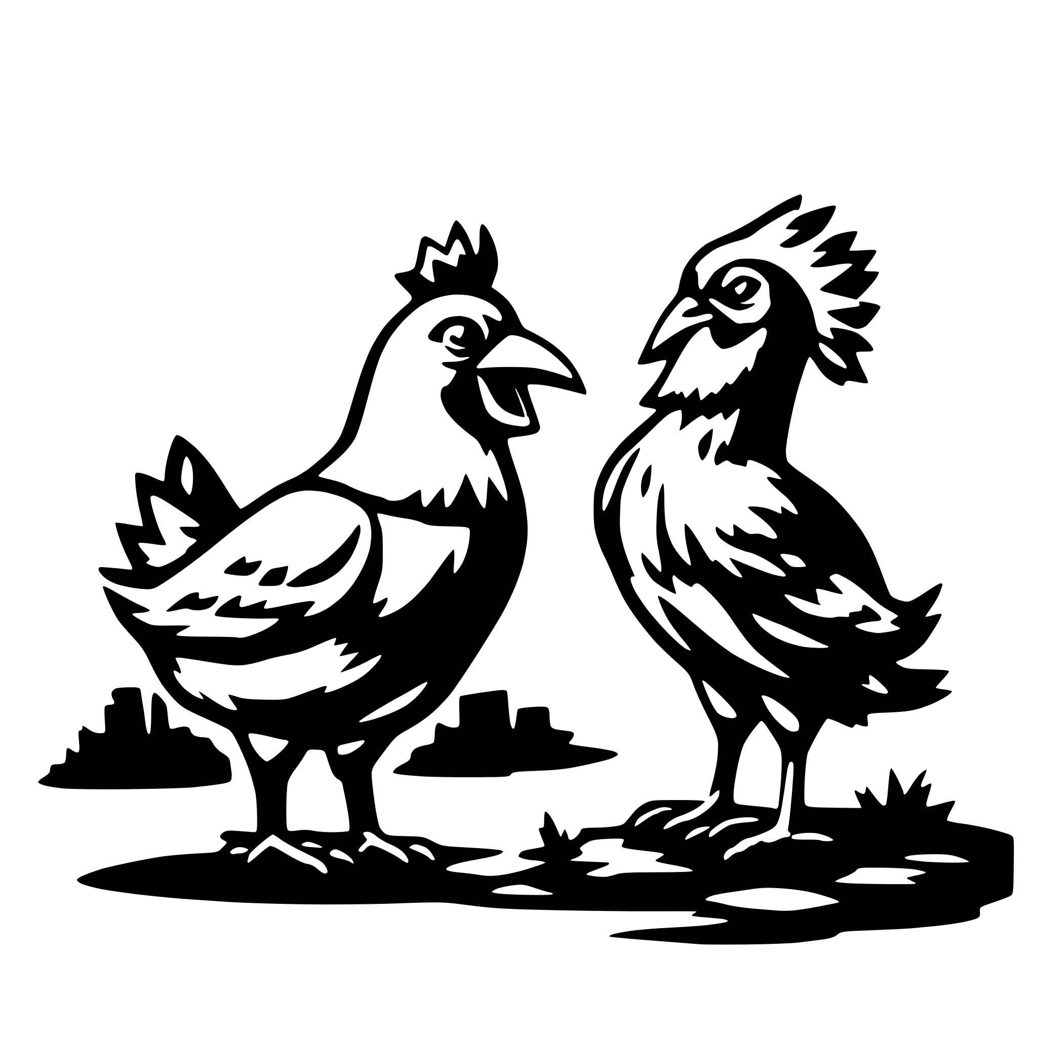 AI-generated SVG of a rooter and hen arguing