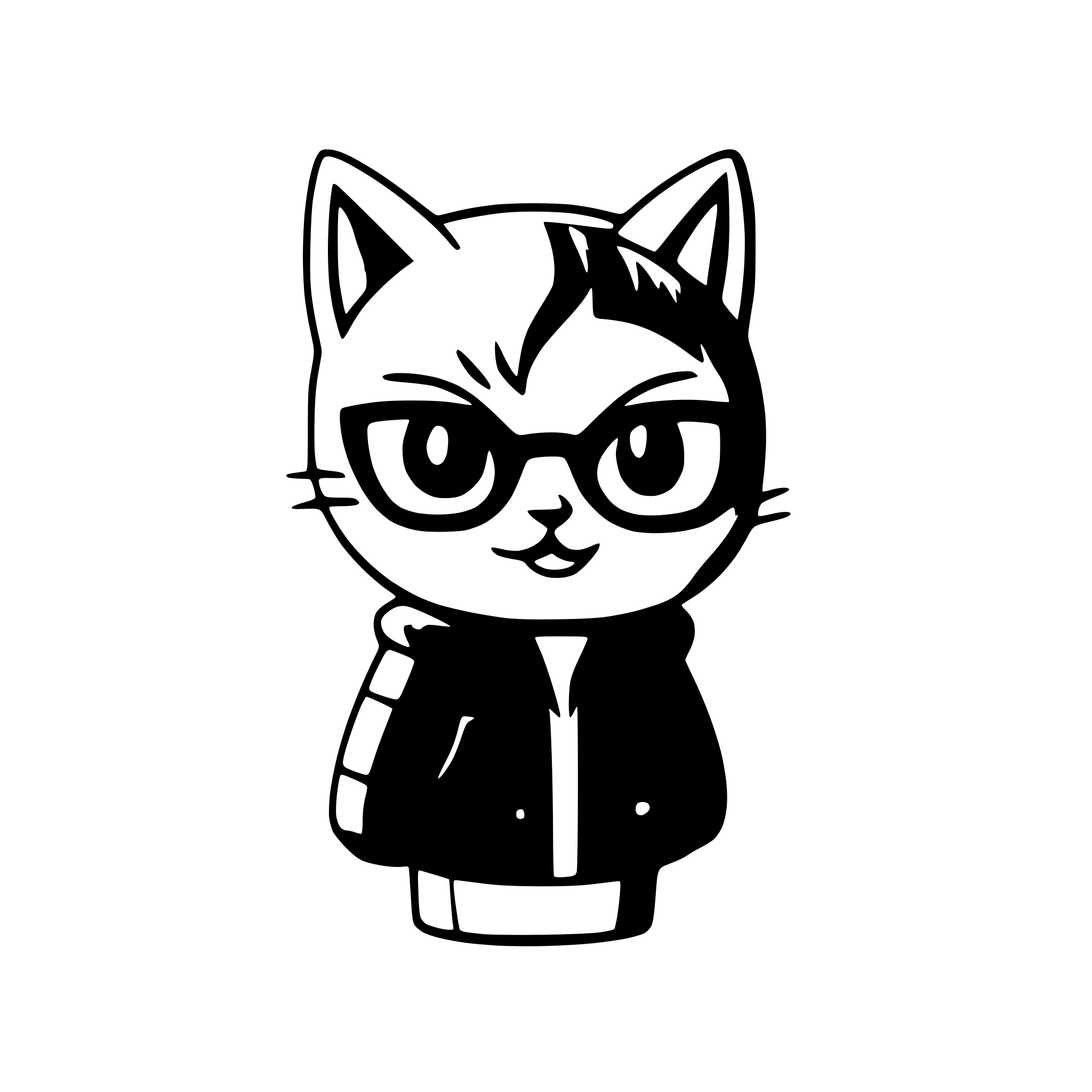 AI-generated SVG of 'Hipster Kitty'