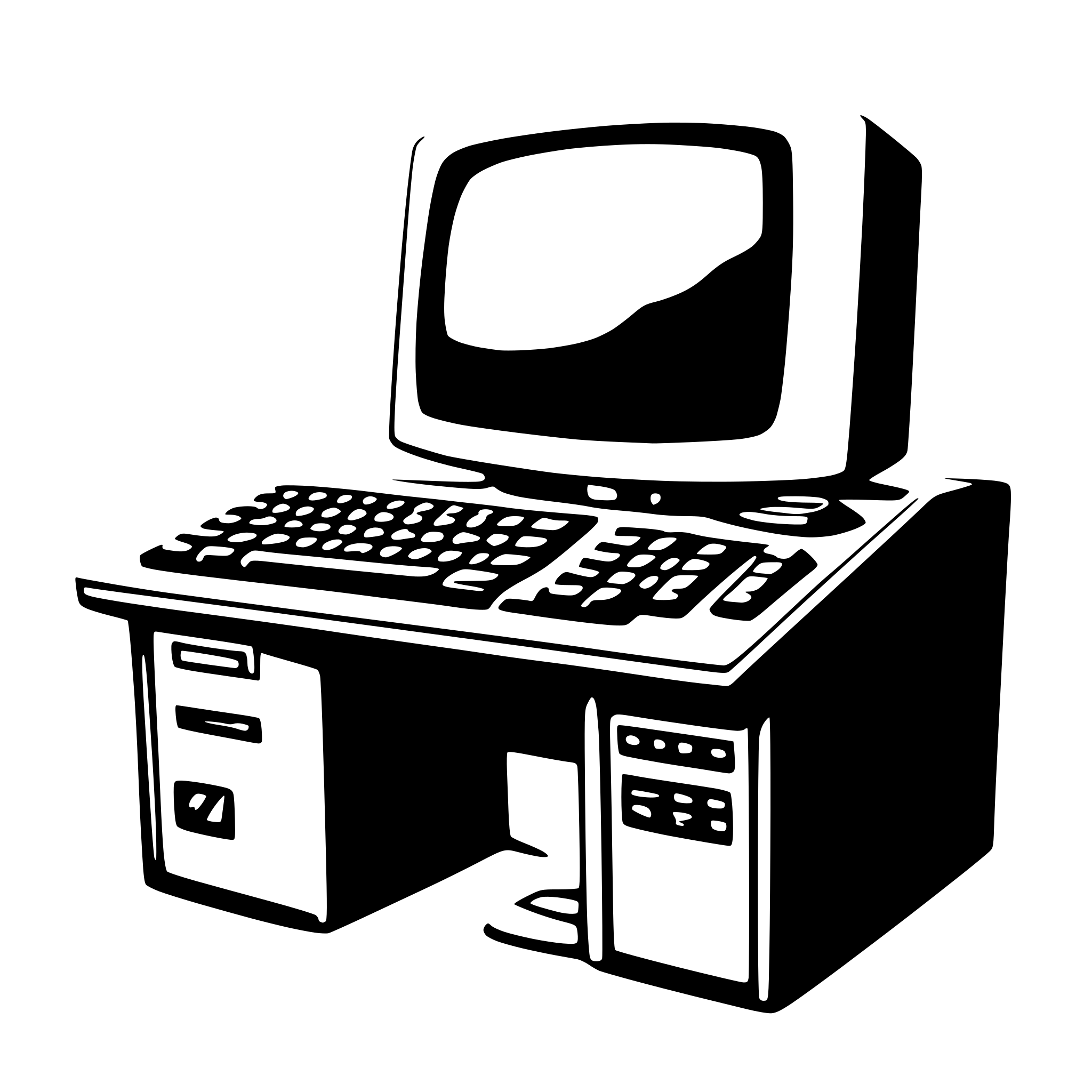 AI-generated SVG of a old computer