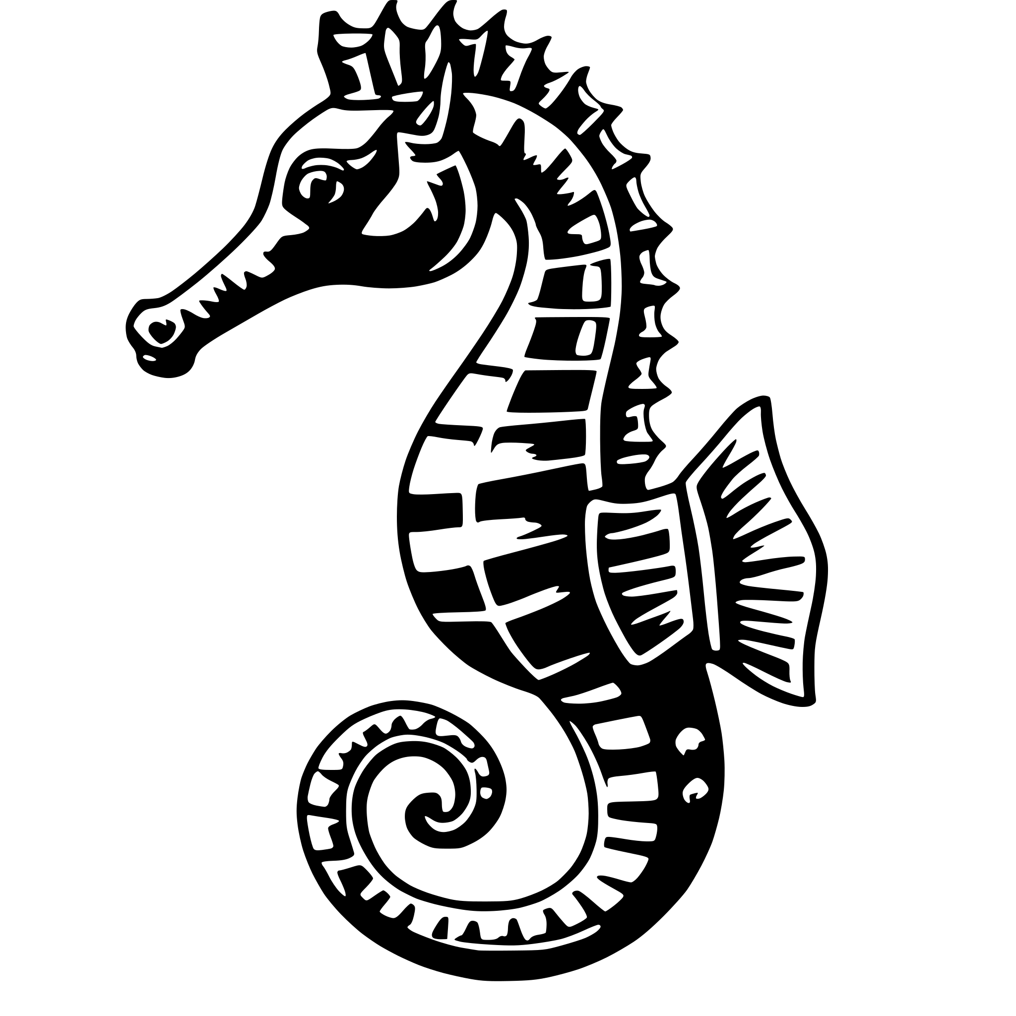 AI-generated SVG of a seahorse