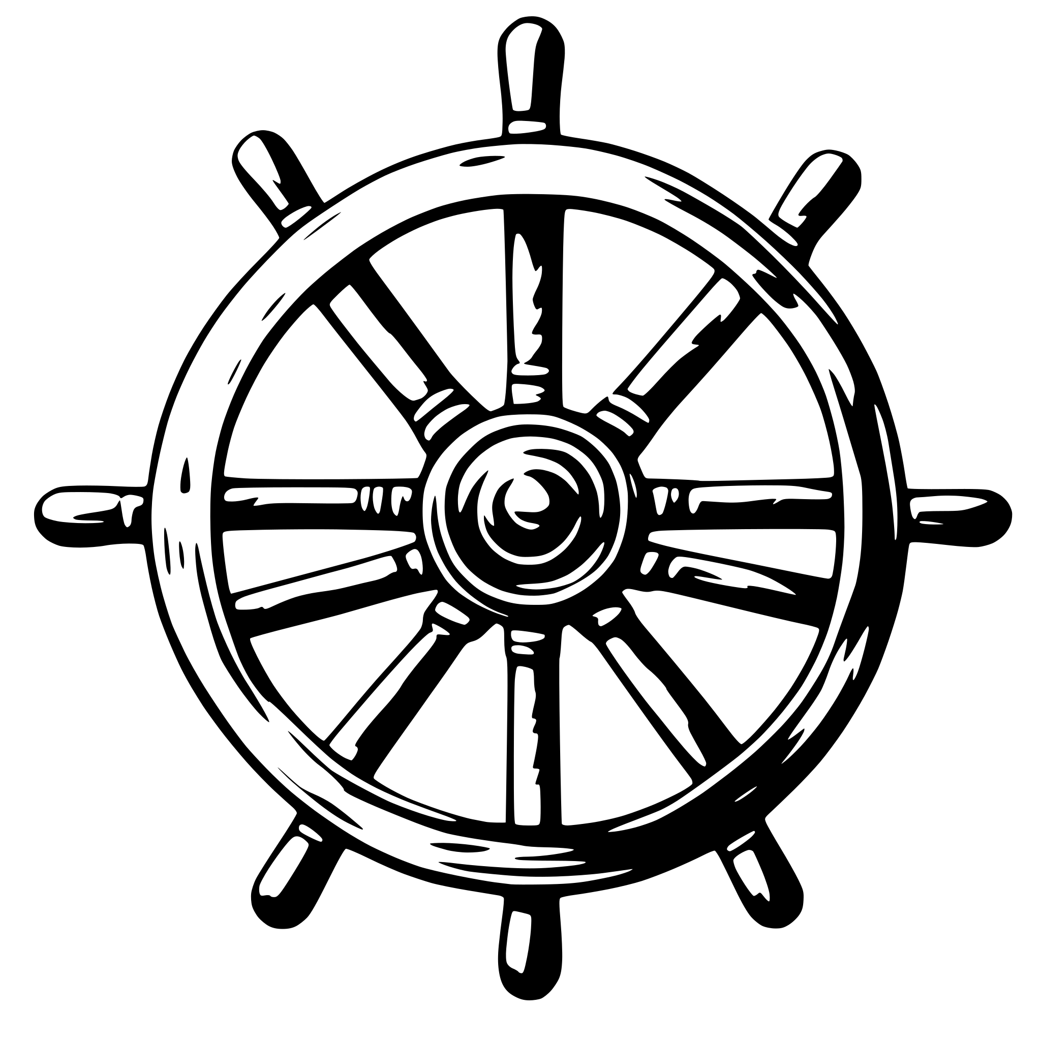 AI-generated SVG of a ships wheel with a rope around the outside AI-generated SVG of a ships wheel with a rope around the outside