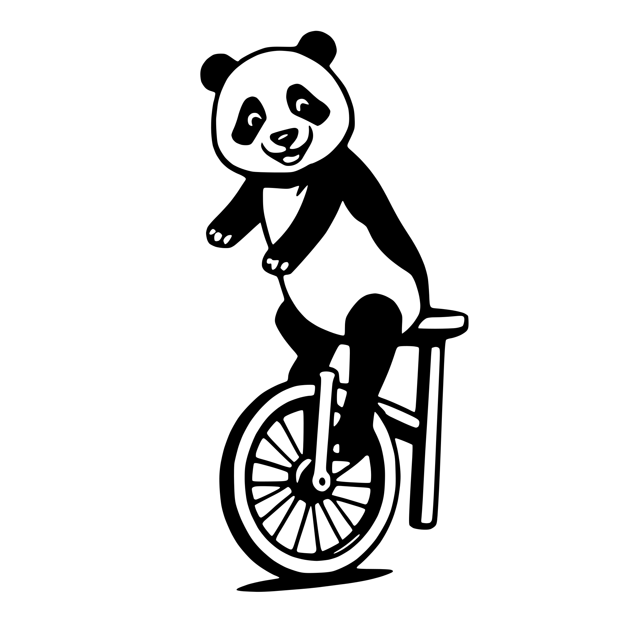 AI-generated SVG of 'panda on unicycle'