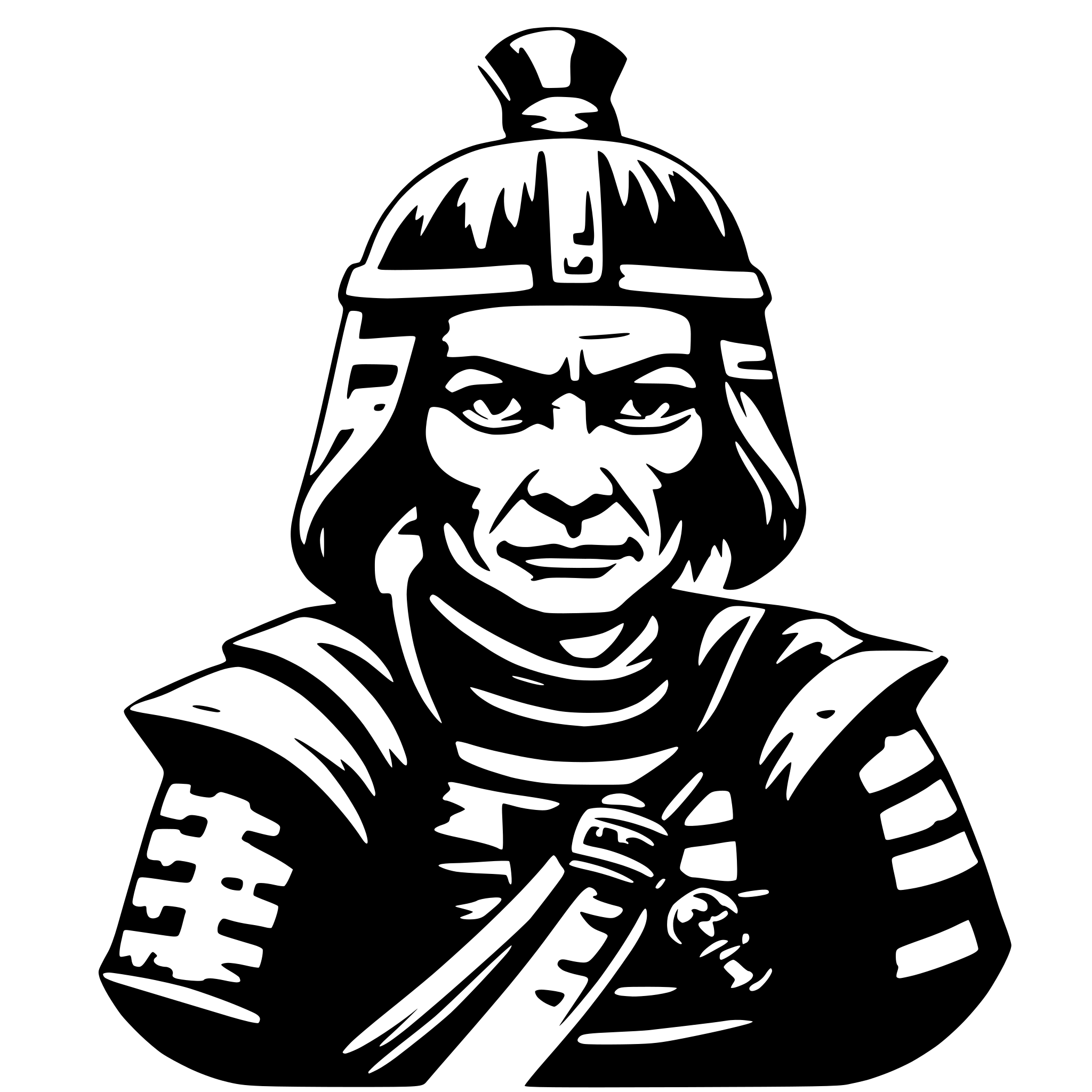 AI-generated SVG of a old samurai