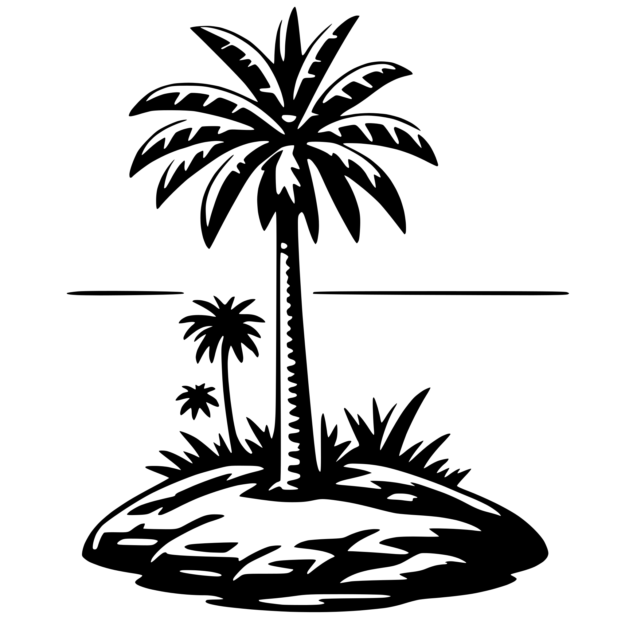 AI-generated SVG of 'island with palm'