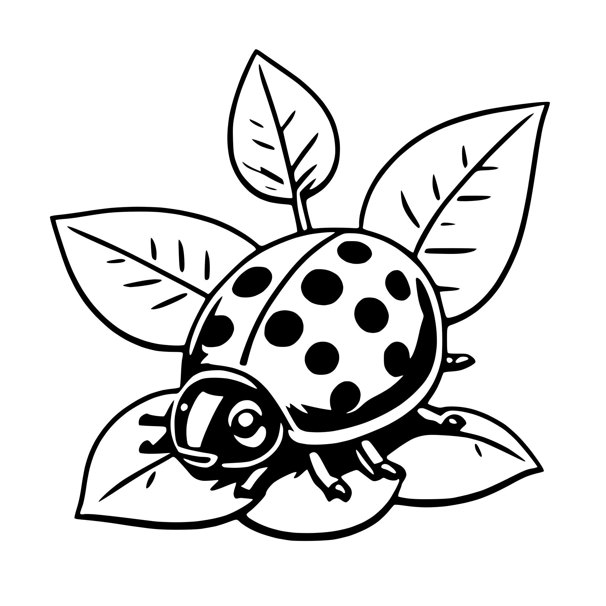 AI-generated SVG of 'ladybug on leaf'