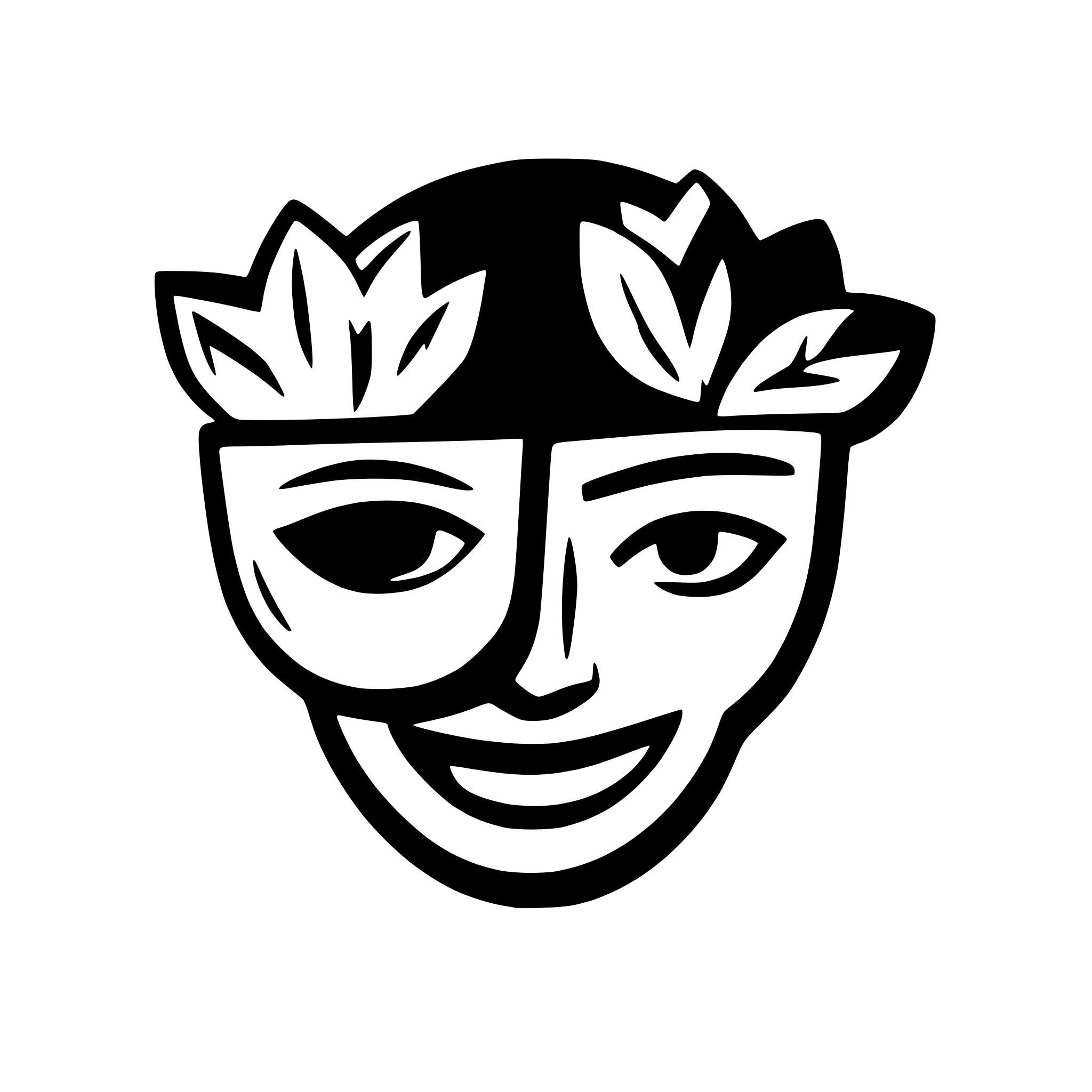 AI-generated SVG of a Comedy Mask and Tragedy Mask
