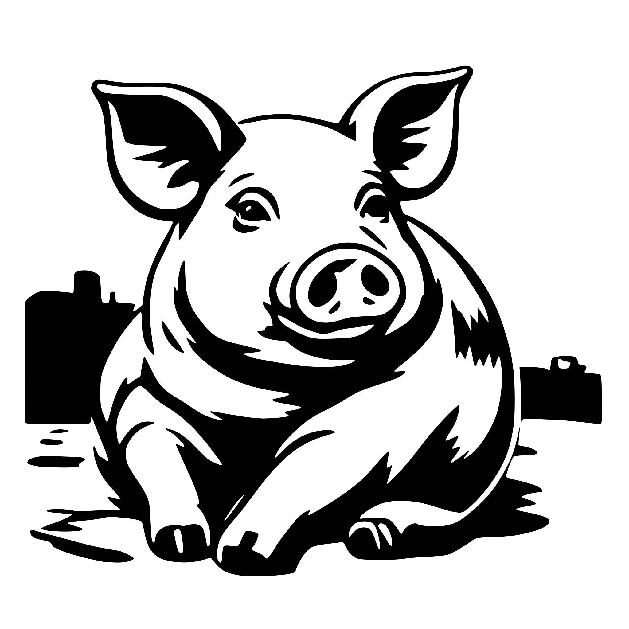 AI-generated SVG of a relaxing pig