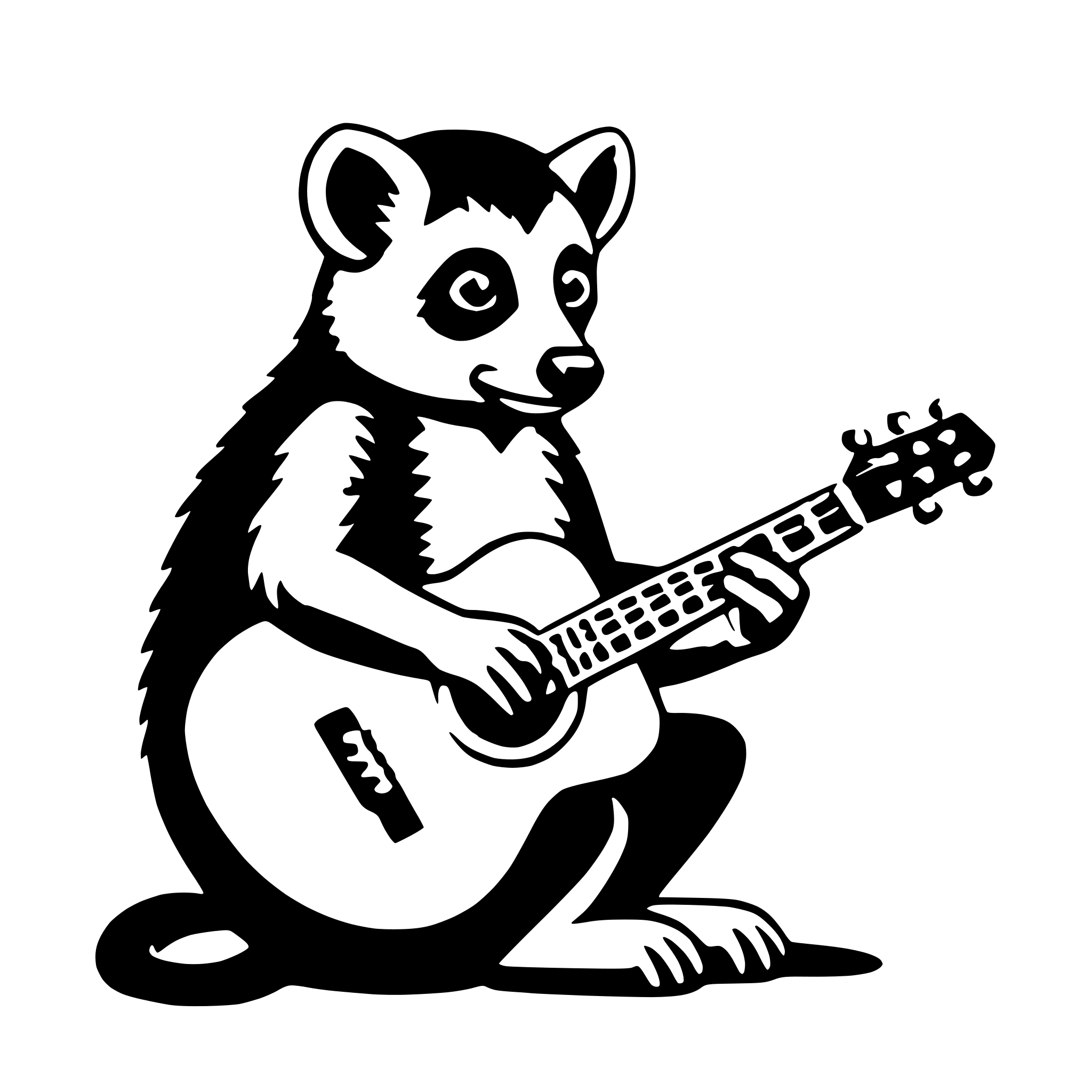 AI-generated SVG of 'lemur with guitar'
