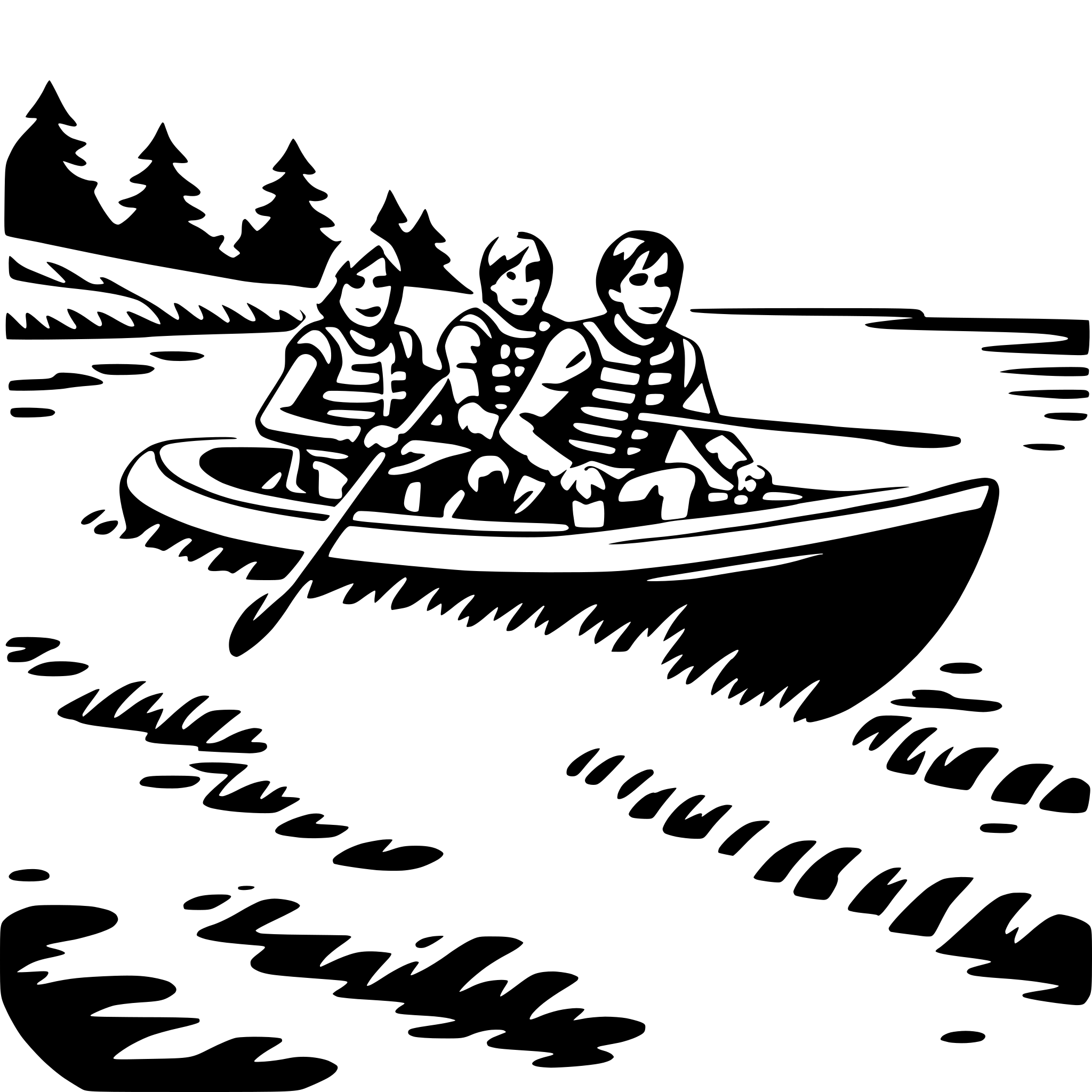 AI-generated SVG of a rafting down rapids