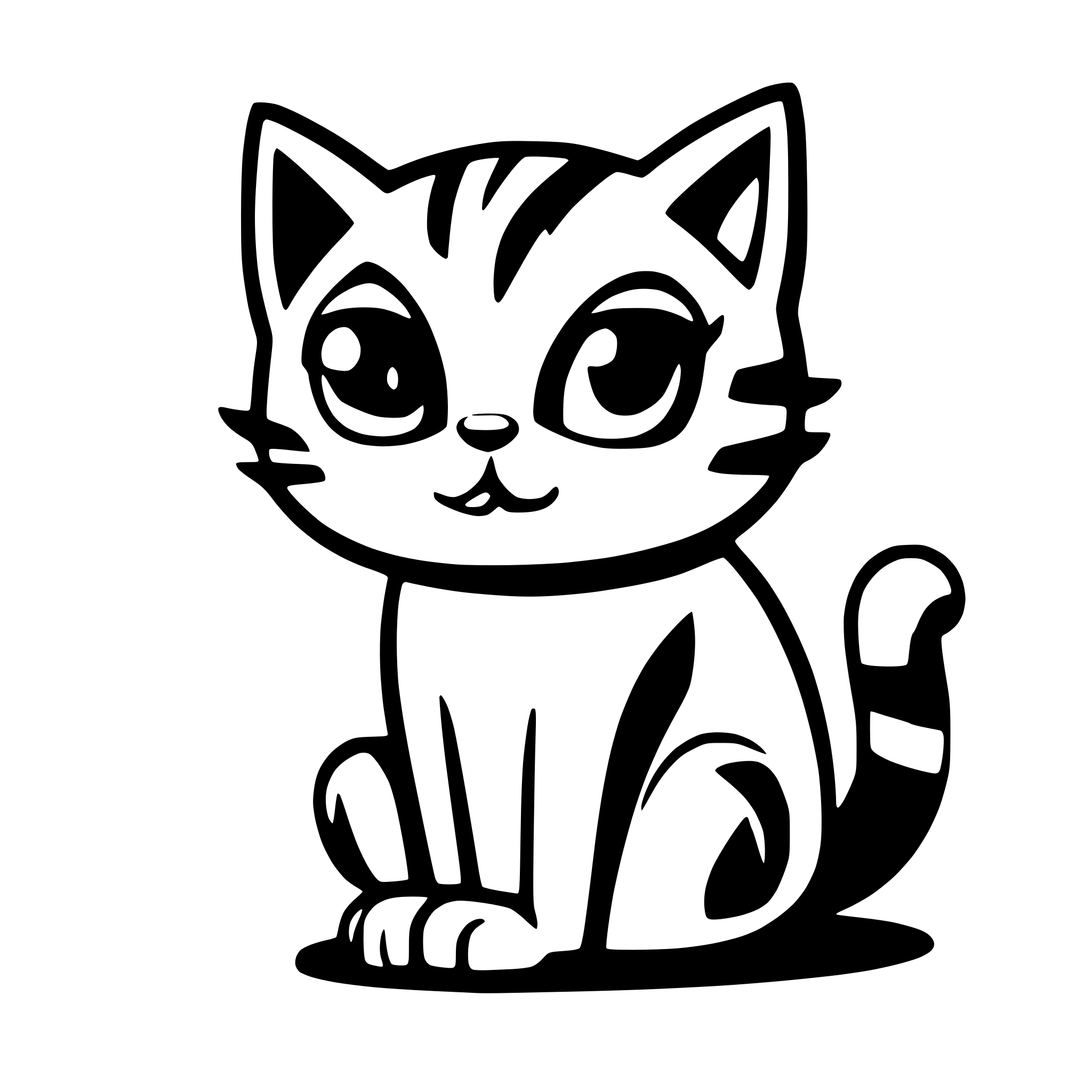 AI-generated SVG of a Create a cat side in a sitting position 
One is cute and has cute eyes and is happy.