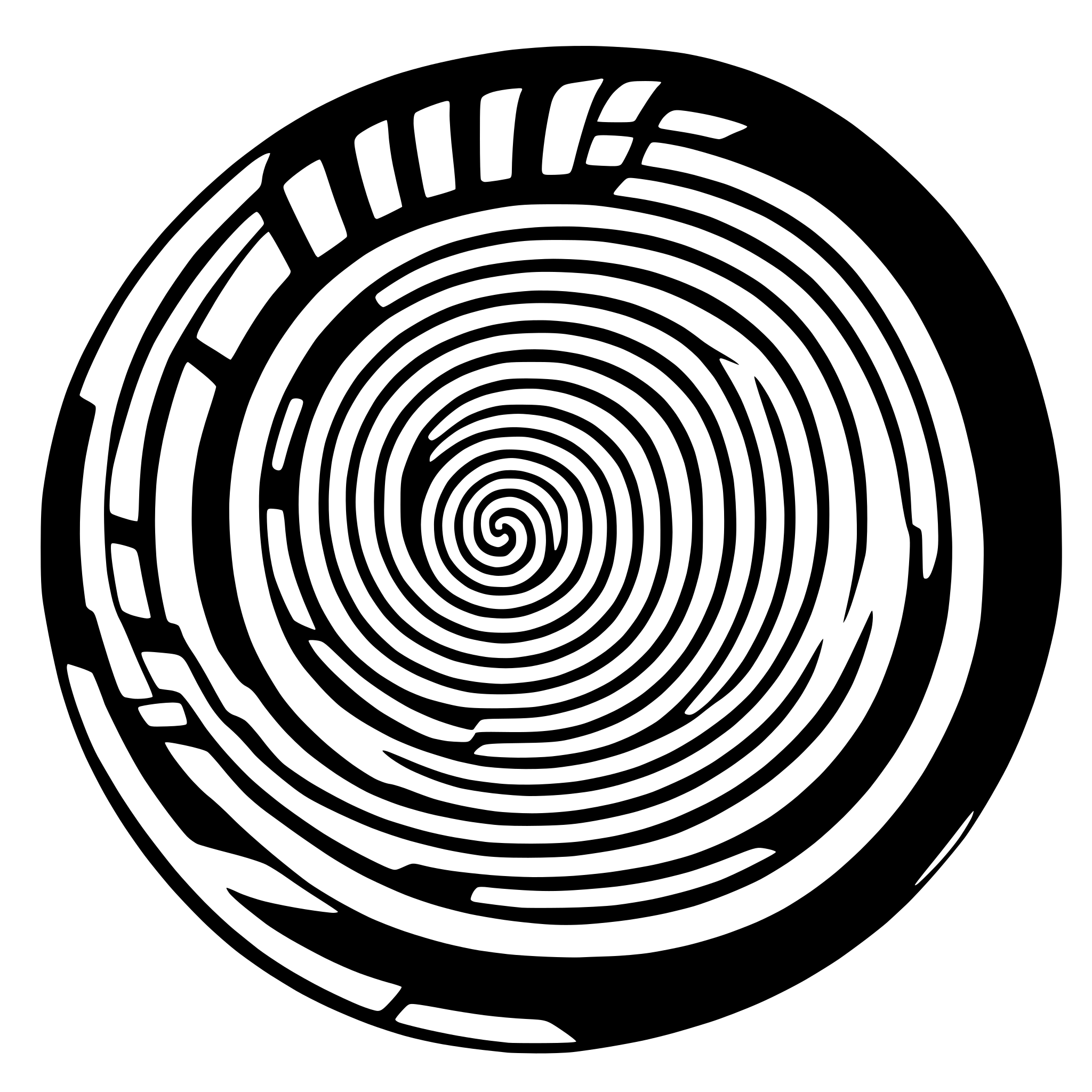 AI-generated SVG of 'create an archimedean fibonacci spiral shape'