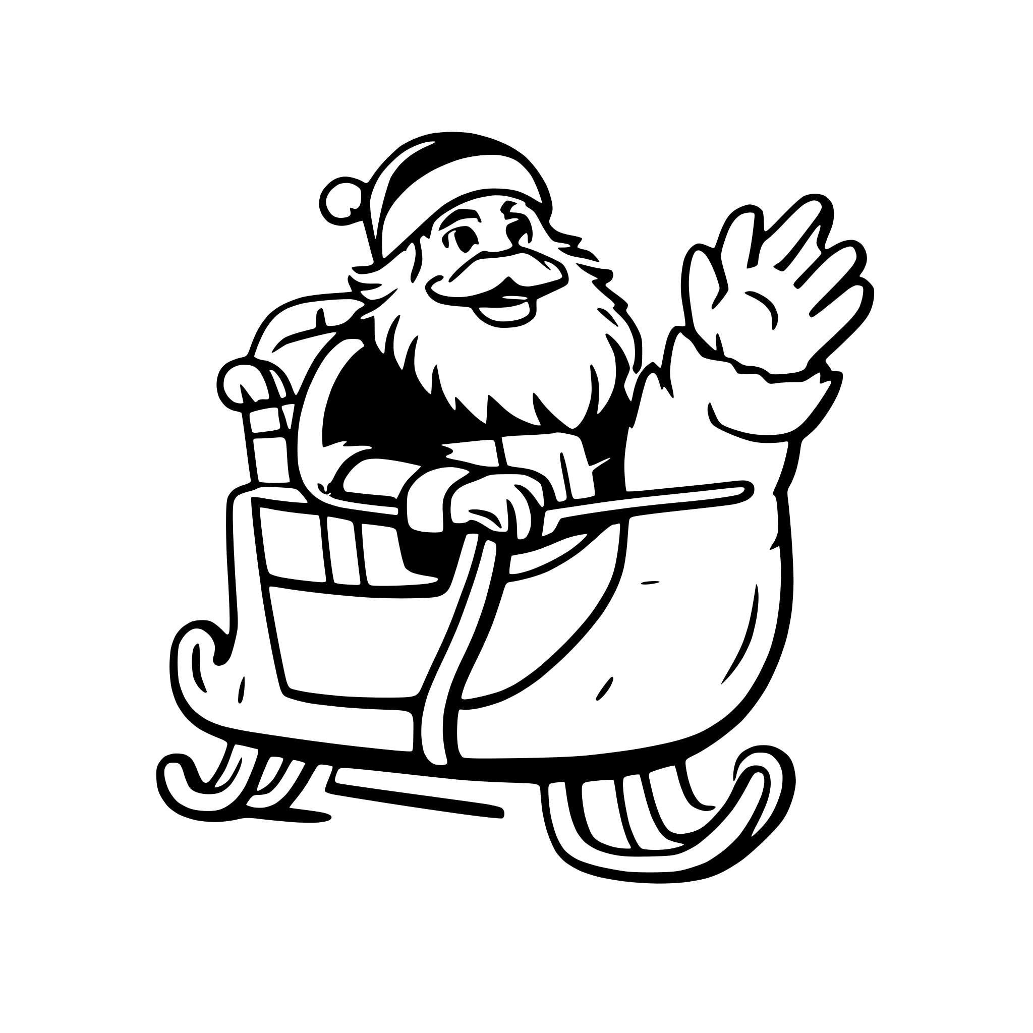 AI-generated SVG of 'Bigfoot riding santas sleigh'