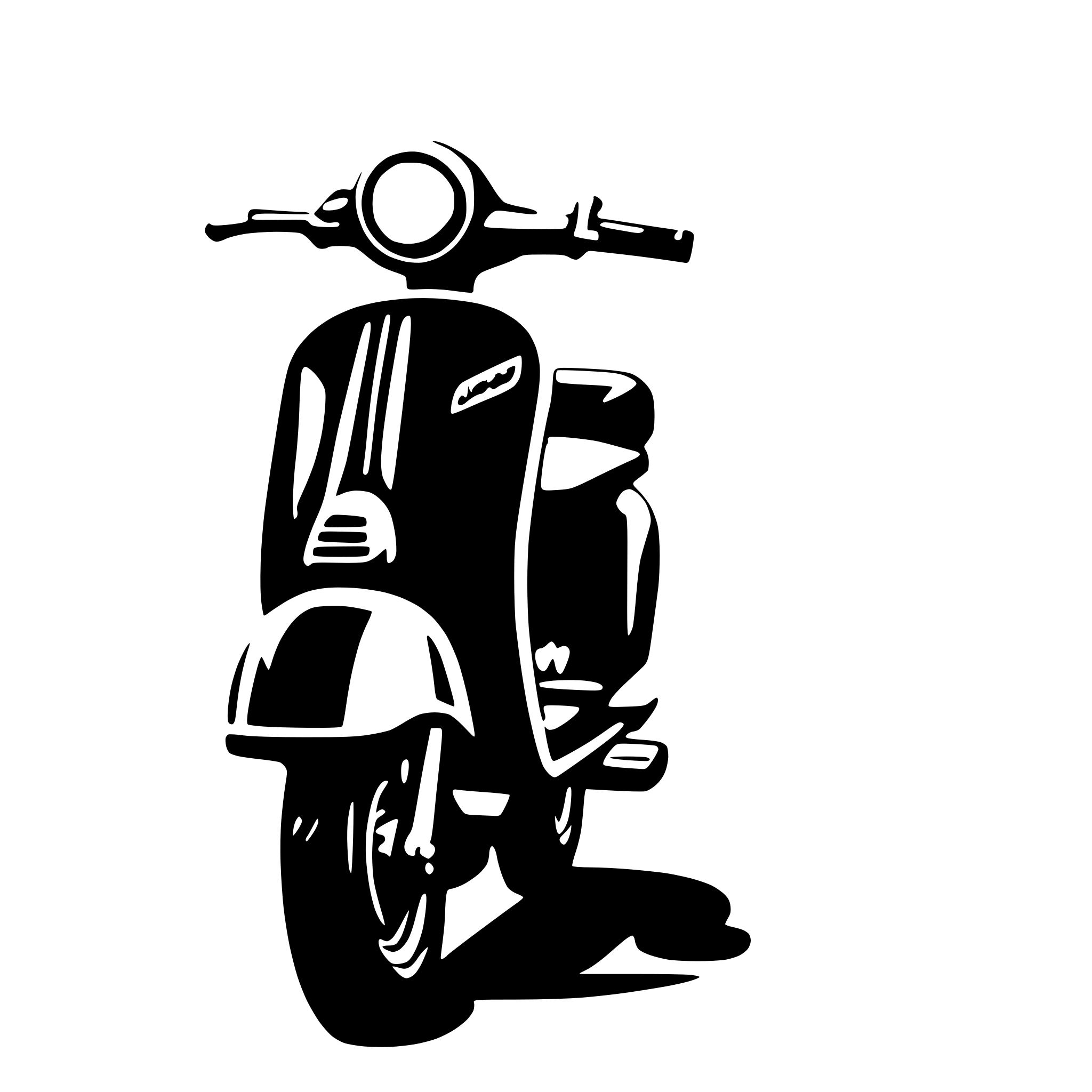 AI-generated SVG of 'Iris in a vespa'