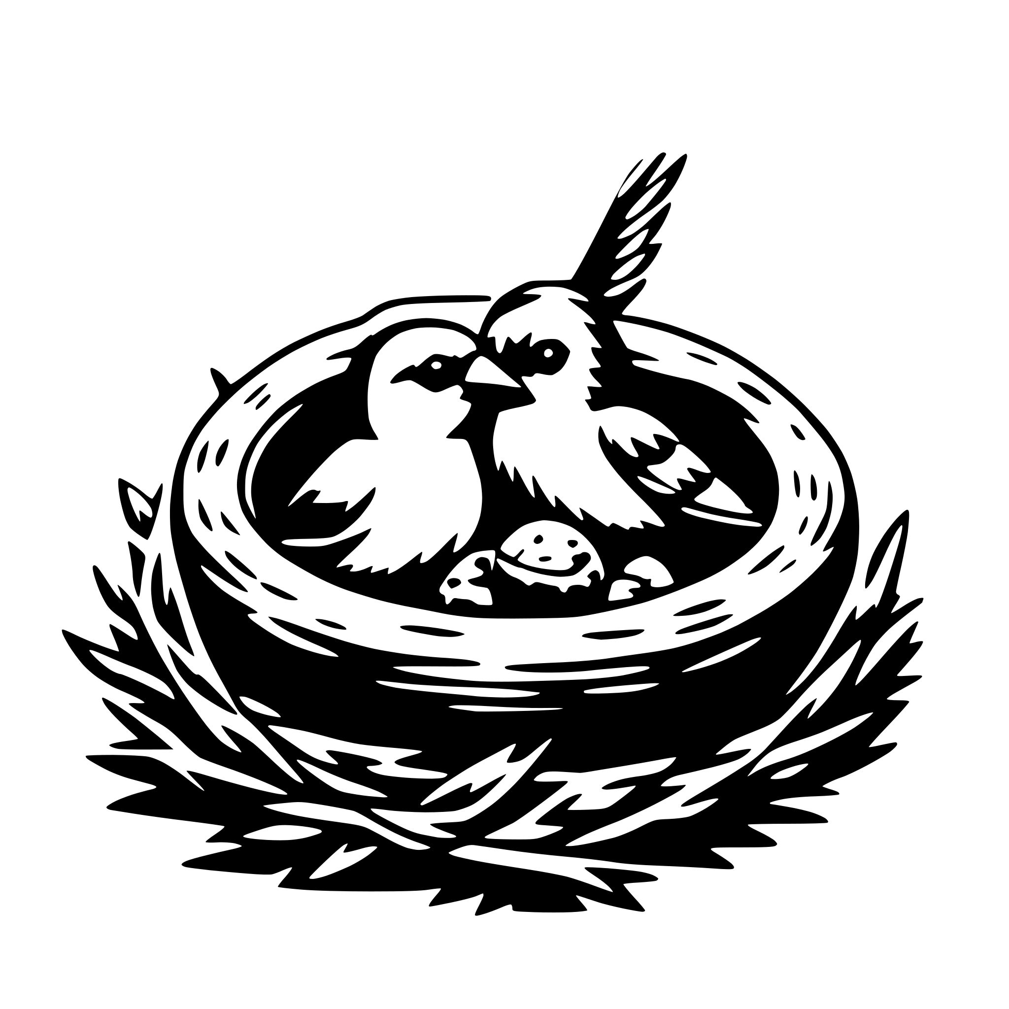 AI-generated SVG of a birds in nest