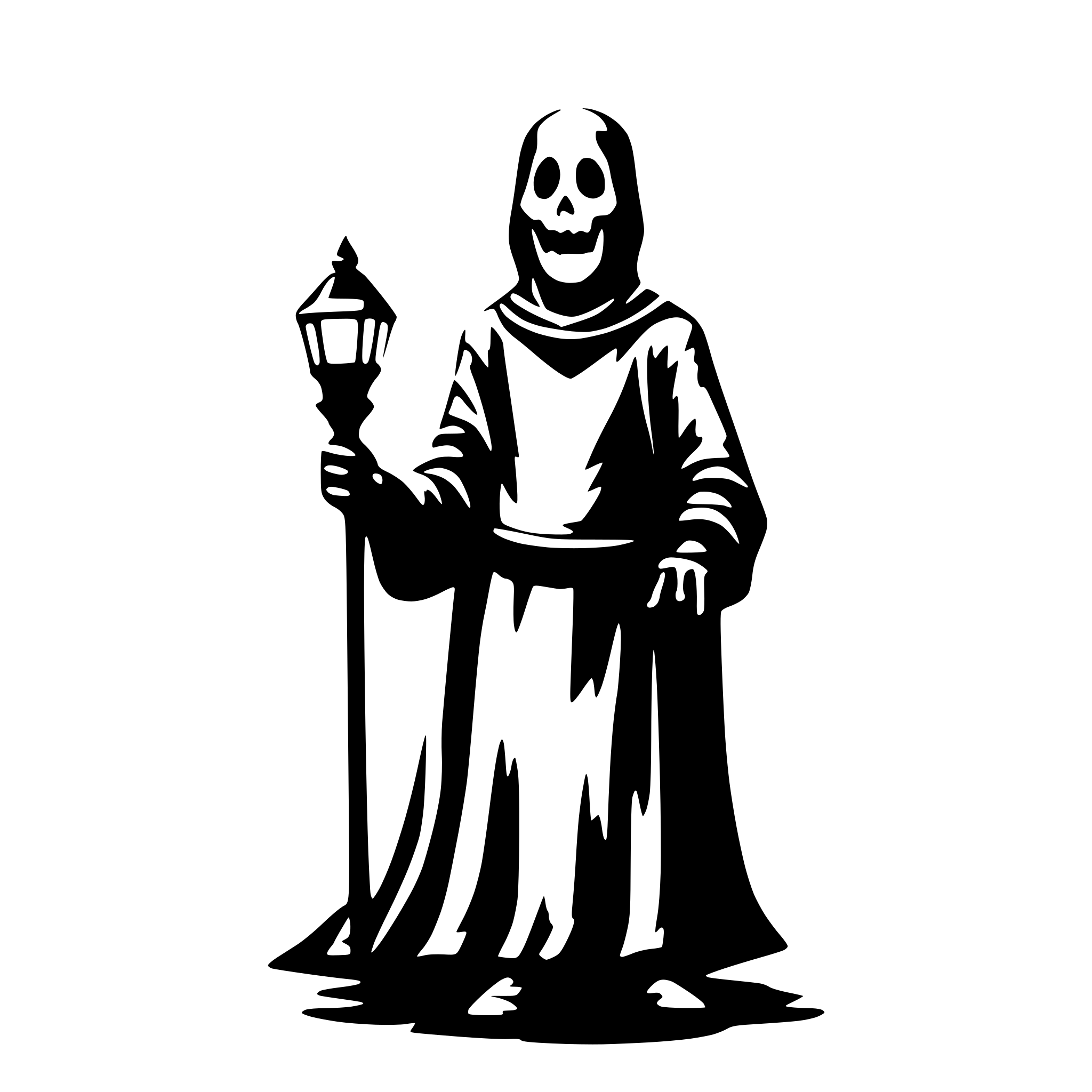 AI-generated SVG of a ghost with a latern in the hand