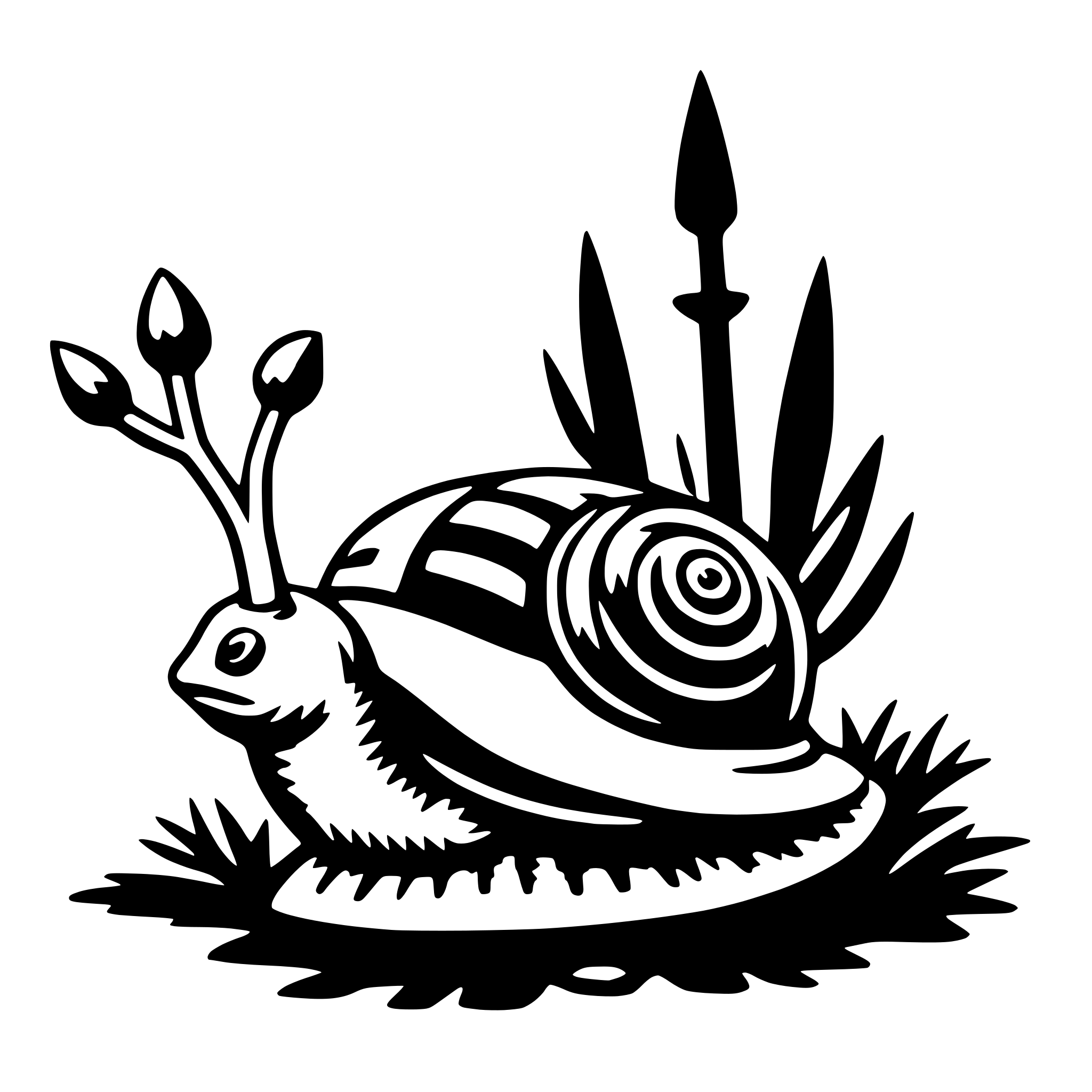 AI-generated SVG of a snail