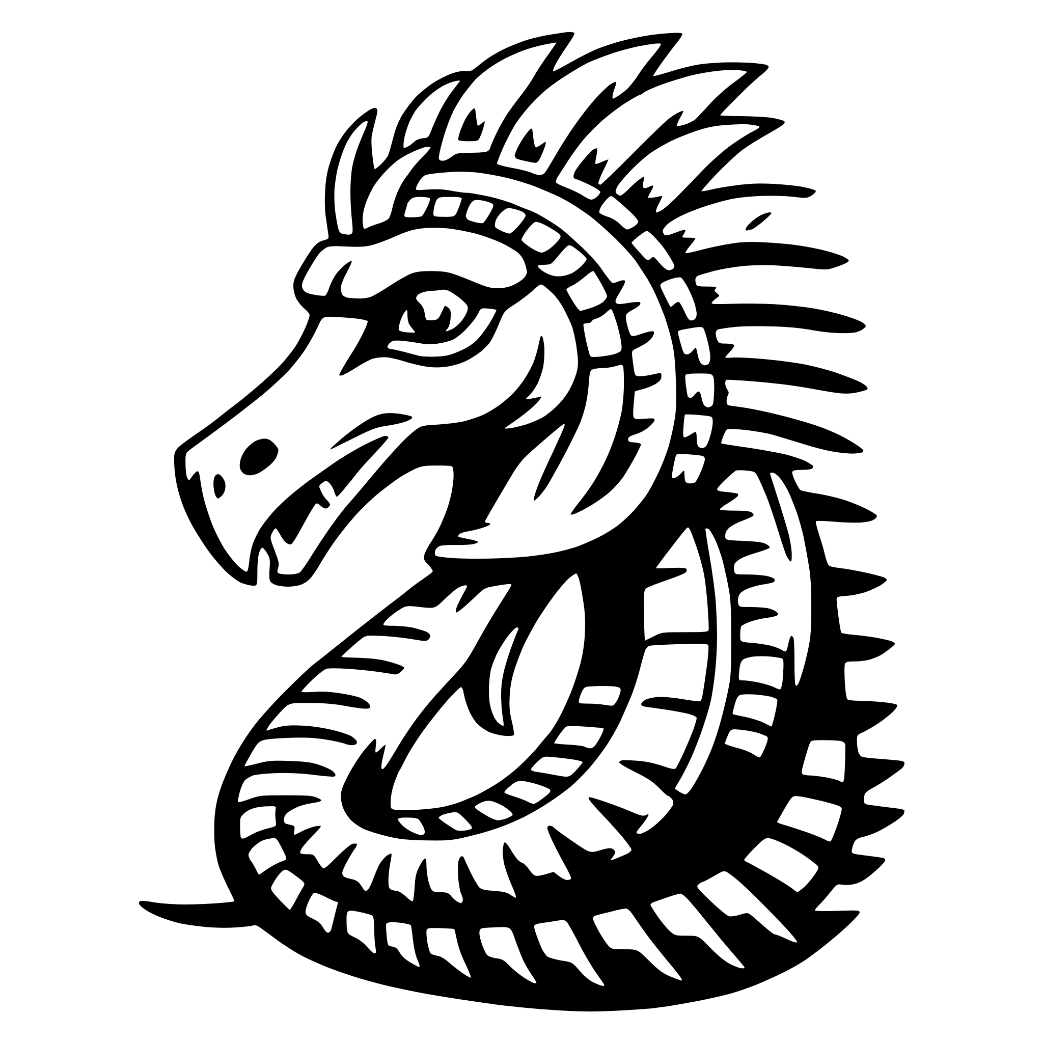 AI-generated SVG of a quetzalcoatl