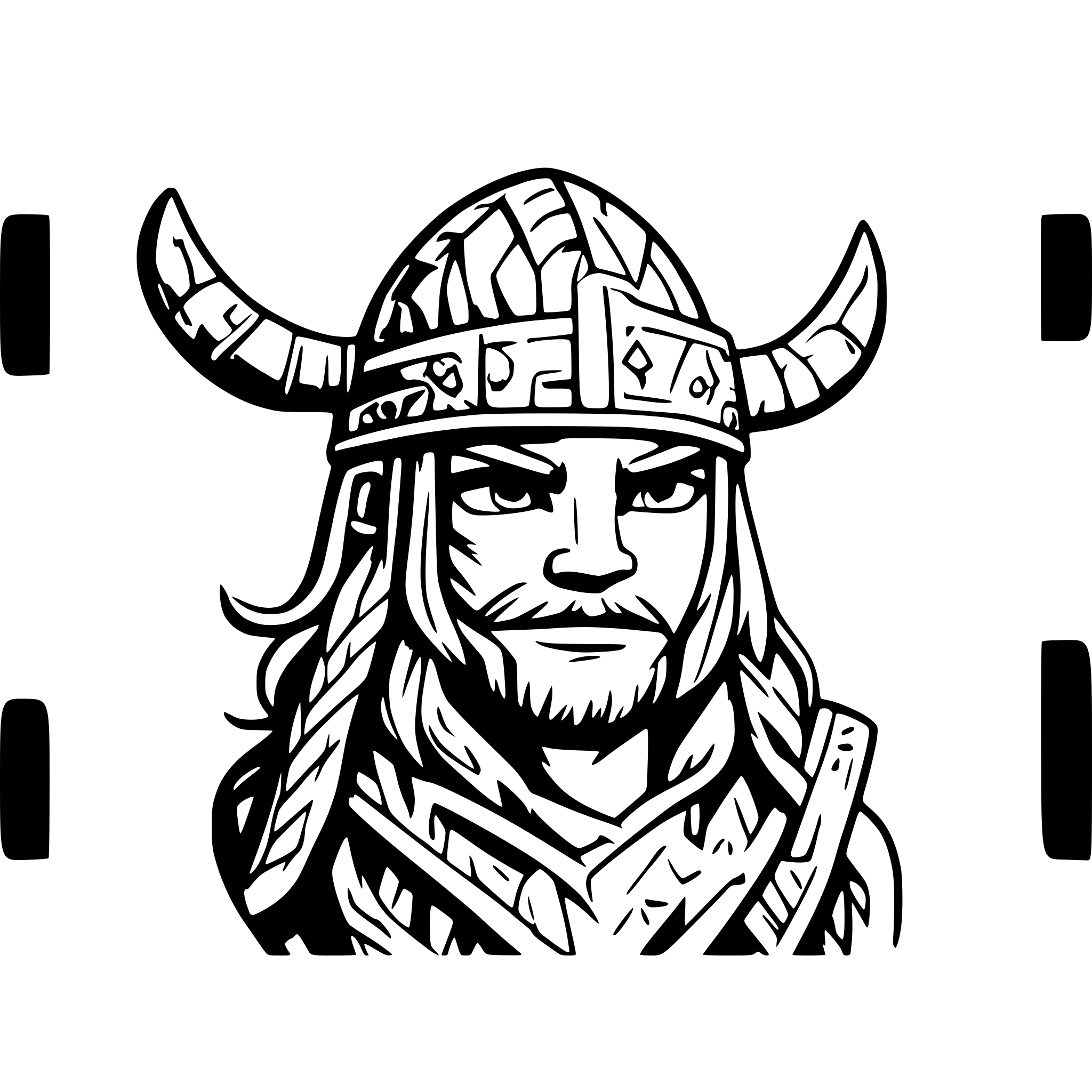 AI-generated SVG of a viking head with helmet facing forward
